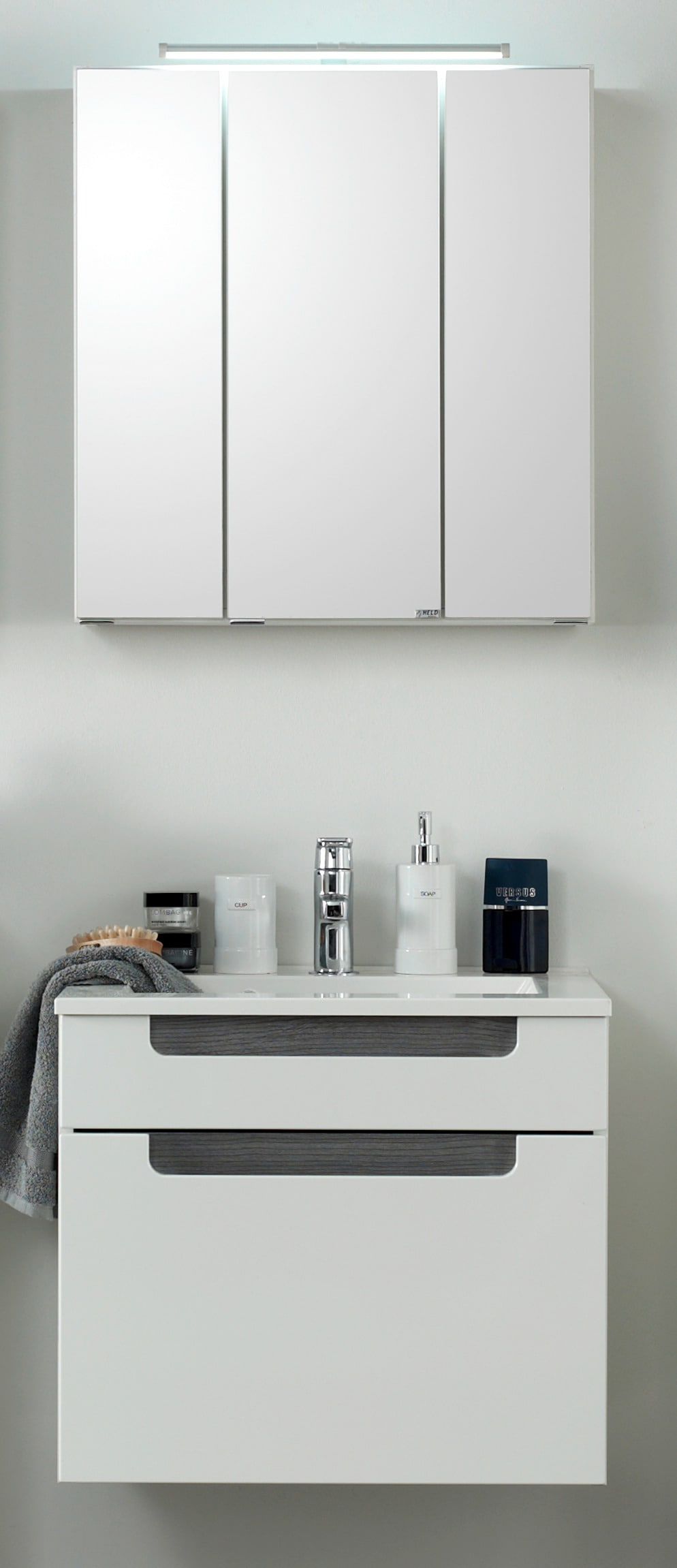 welltime Badmöbel-Set "Siena" 2 Stk. tlg. Spiegelschrank inklusive LED-Bele günstig online kaufen