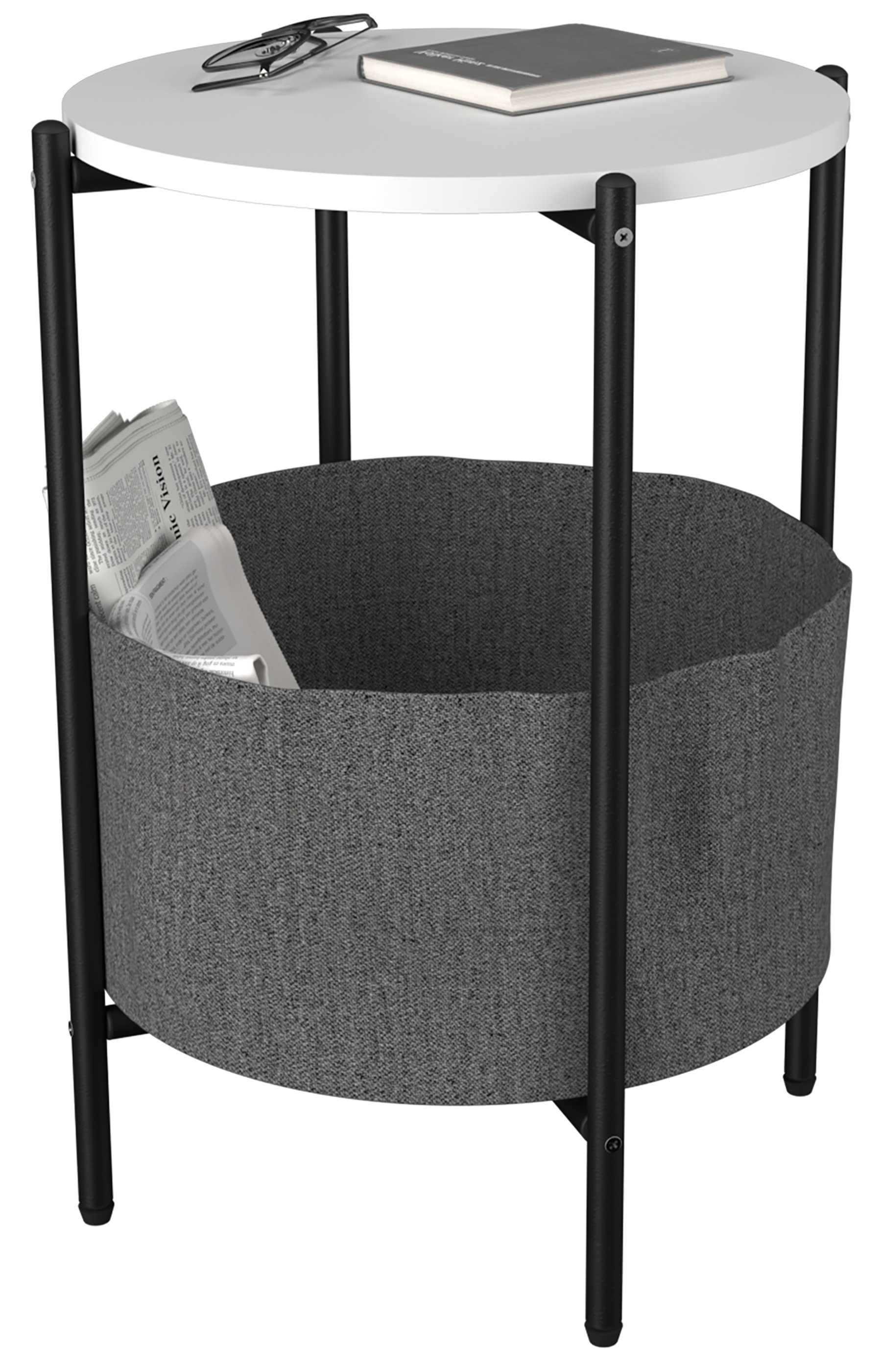 Couchtisch VCM "Runder Sofatisch Couchtisch Pulia", weiß, B:43cm T:43cm, Tische, Couchtisch