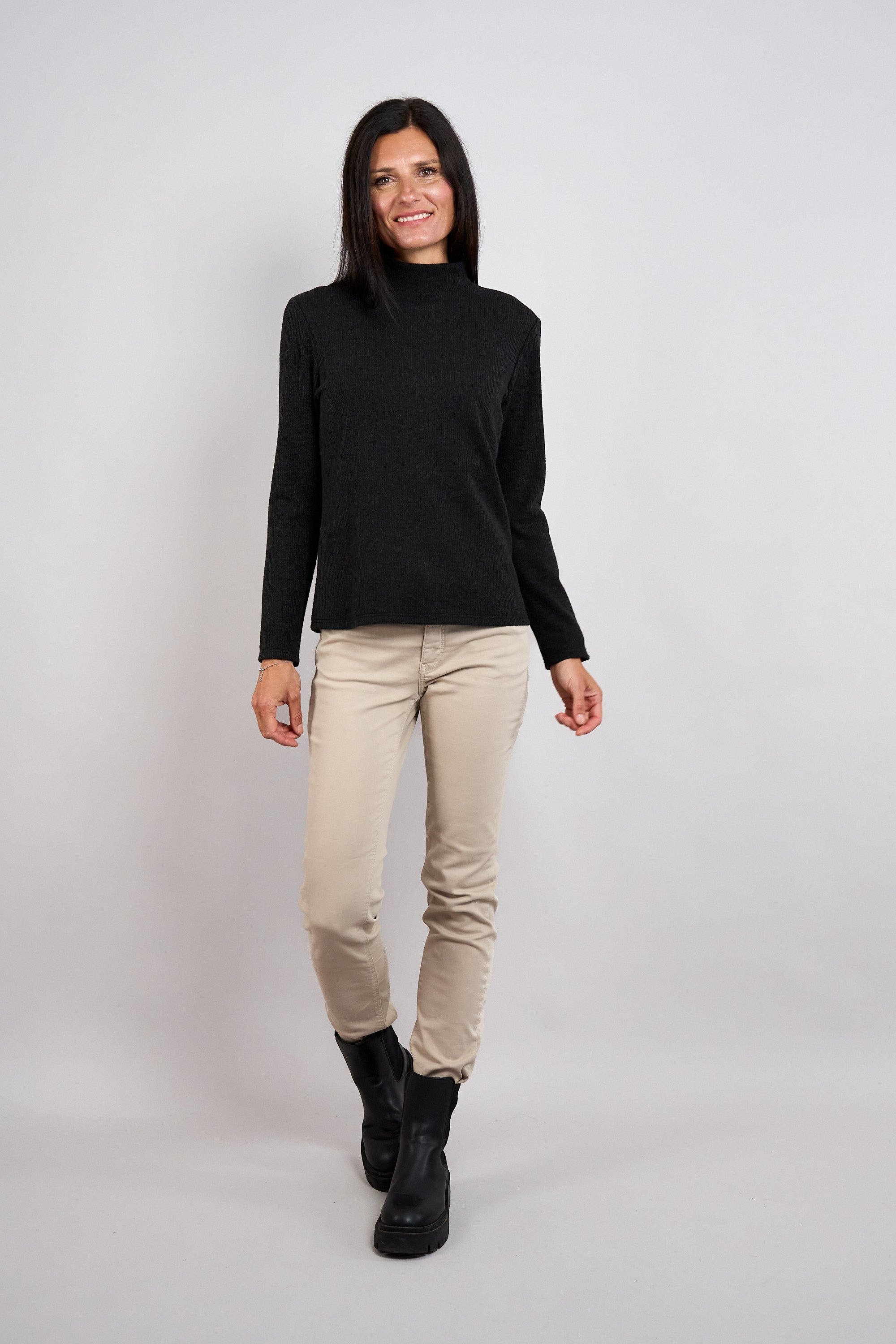 Seidel Moden Rollkragenpullover mit feinem Strickmuster / mit Viskose und Stretch / MADE IN GERMANY