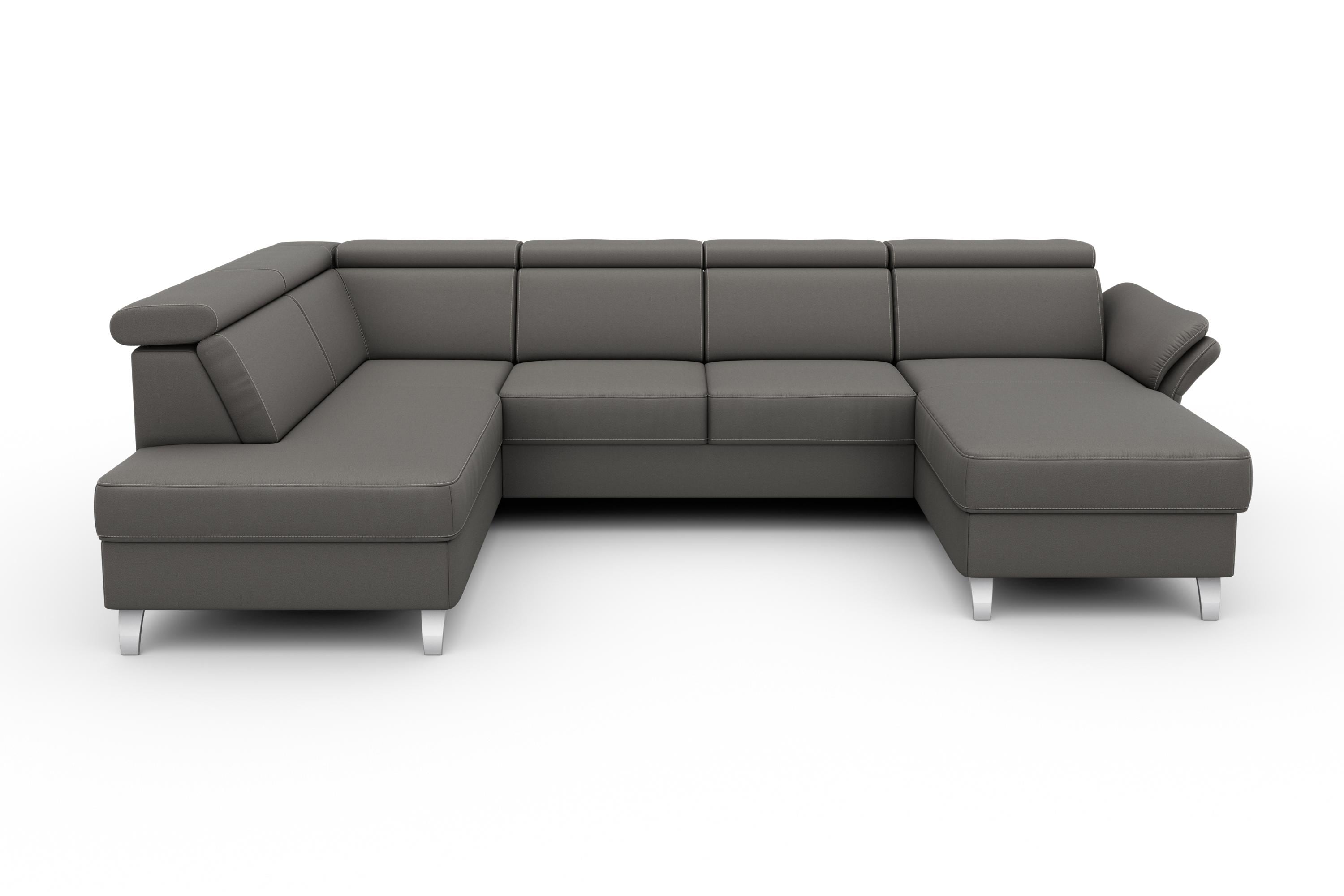 sit&more Wohnlandschaft "Vincenzo U-Form" inklusive Kopfteilverstellung, optional Schlaffunktion & Bettkasten