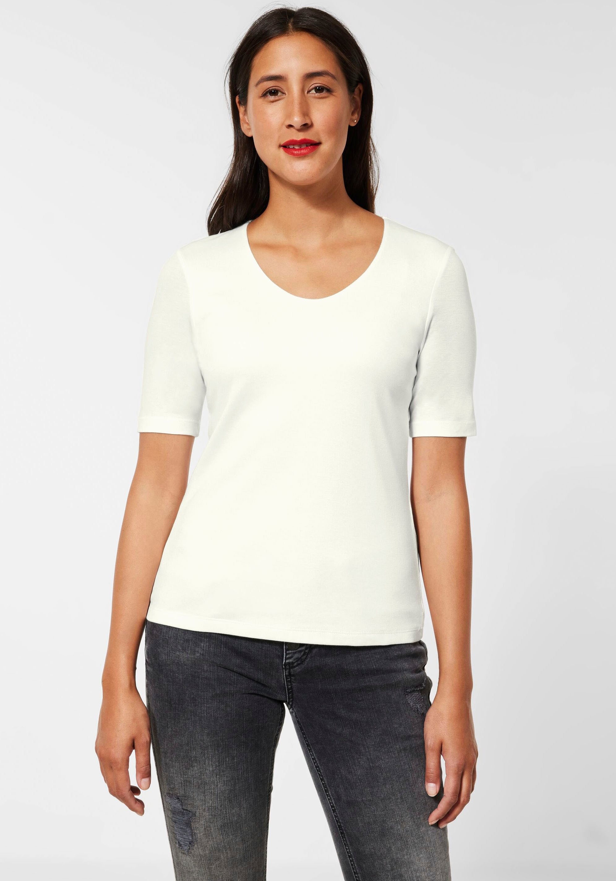 STREET ONE T-Shirt "Style Palmira", im Basic-Style günstig online kaufen