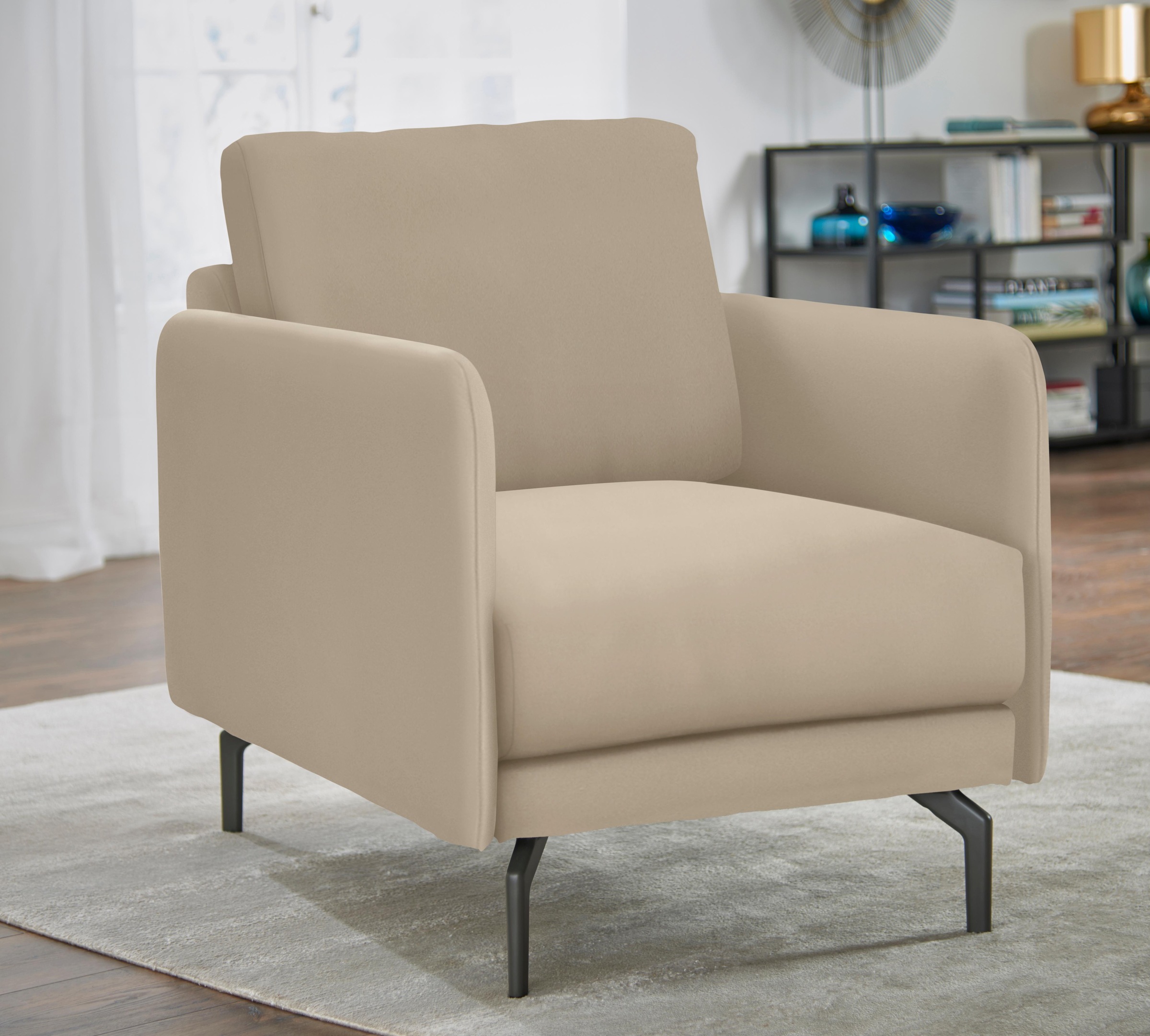 hülsta sofa Sessel »hs.450«, Armlehne sehr schmal, Breite 70 cm, Alugussfuß Umbragrau kaufen
