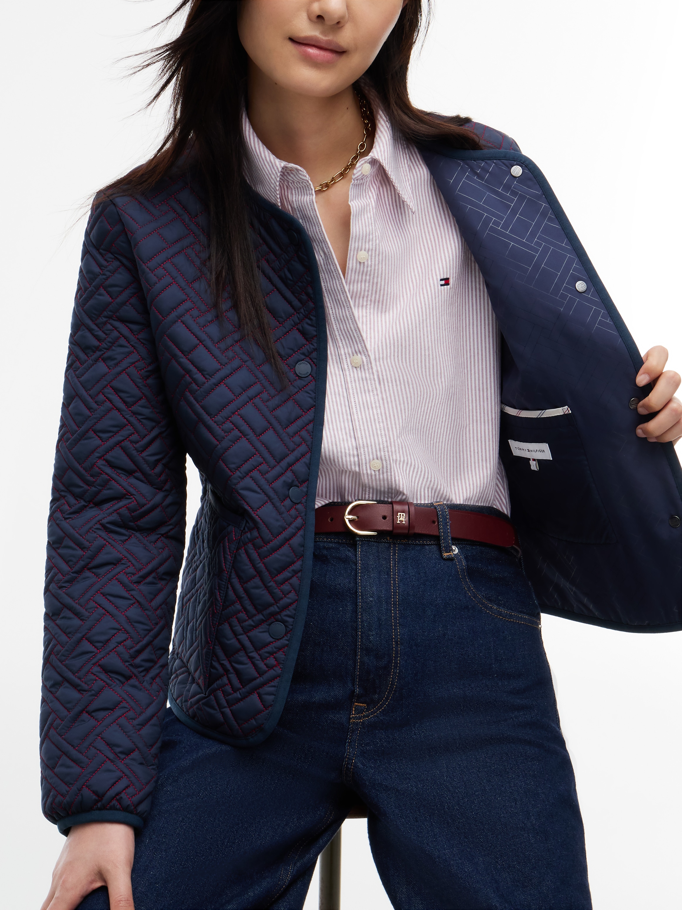 Tommy Hilfiger Steppjacke »QUILTED LINER JACKET« Kunstfaser