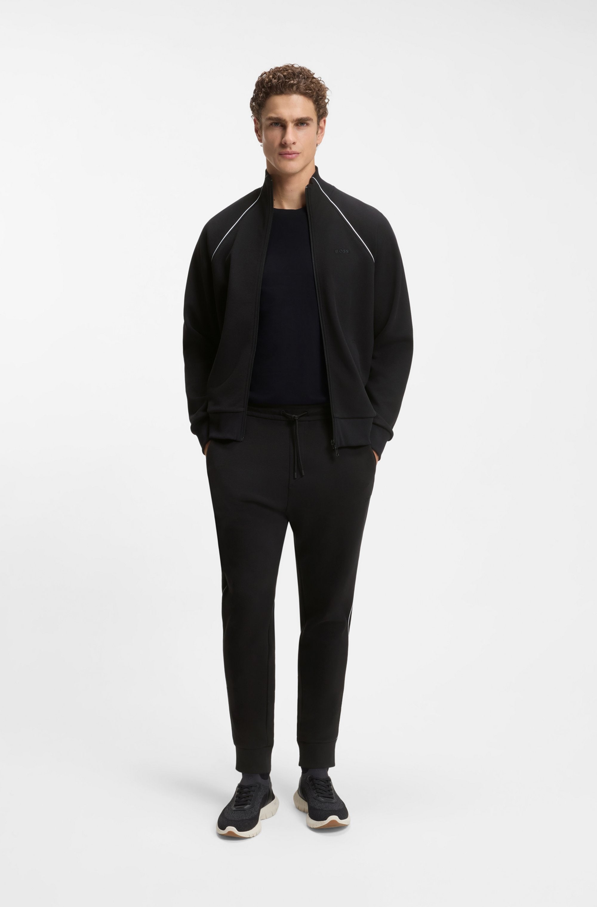 BOSS GREEN Trainingsanzug Set, 2 tlg. Stehkragen, Regular Fit günstig online kaufen