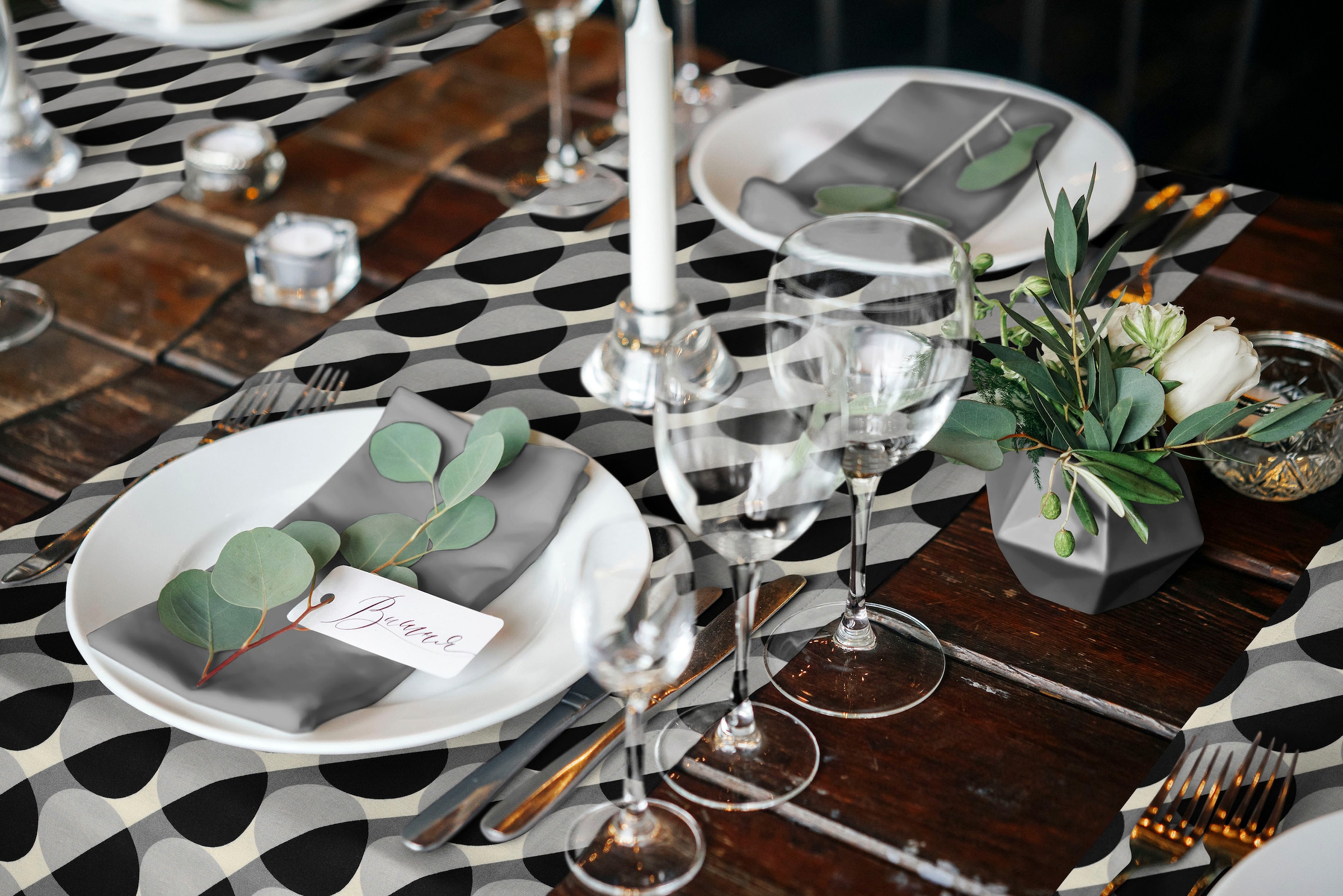 Adam Tischläufer "Circles" GOTS organic,zertifiziert durch CERES 0242Made i günstig online kaufen