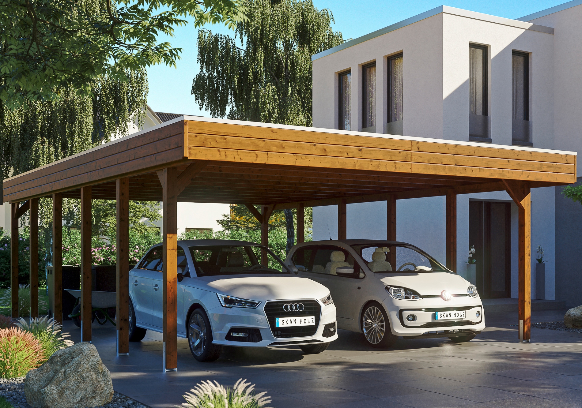 Skanholz Einzelcarport "Friesland" Massivholz 514 cm braun