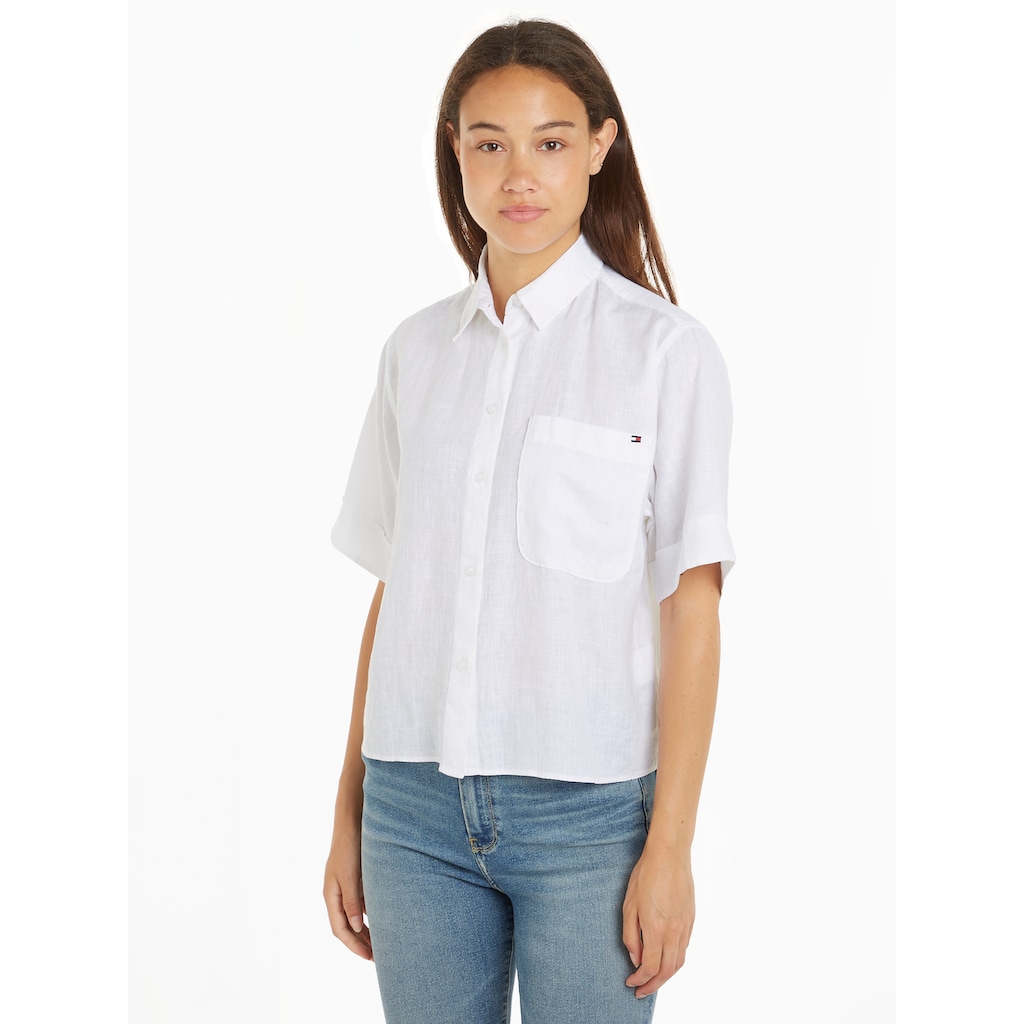 Tommy Hilfiger Kurzarmbluse »LINEN SS SHIRT«