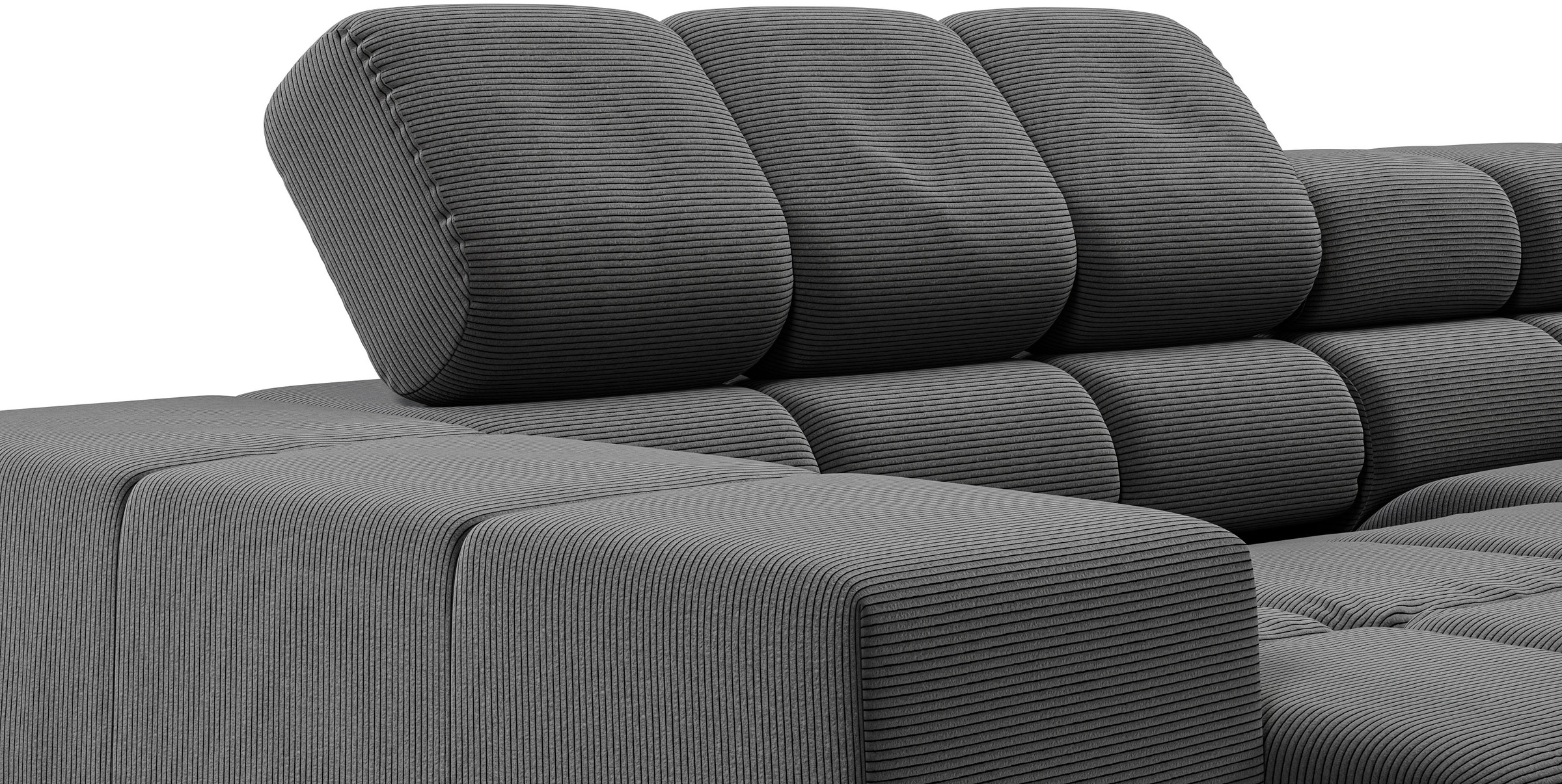 INOSIGN Ecksofa »Ancona, incl. Kopfteilverstellung + 3 Zierkissen, L-Form, bequem«, wahlweise motorische Sitztiefenverstellung, B/T(H: 249/215/70 cm