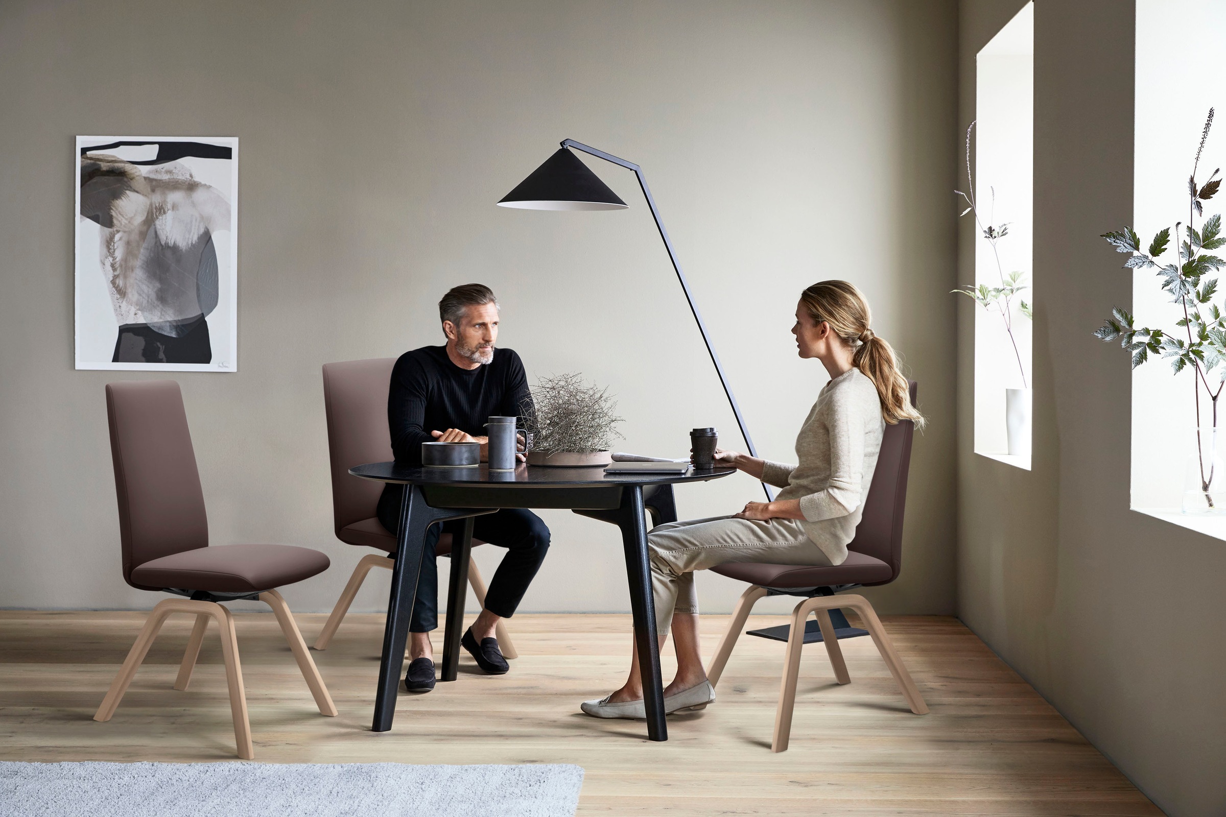 Stressless® Polsterstuhl »Laurel«, Leder PALOMA, High Back, Größe L, mit schräggestellten Beinen in Walnuss