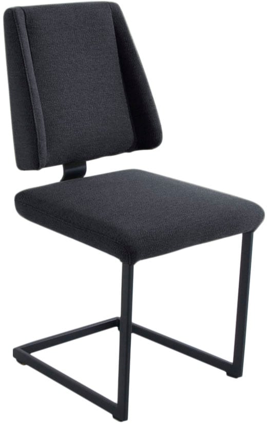 K+W Komfort & Wohnen Esszimmerstuhl "Longbeach, Freischwinger" () 1 Stk.mit Gestell und Abstandshalter in Metall schwarz Struktur, Sitzkomfort
