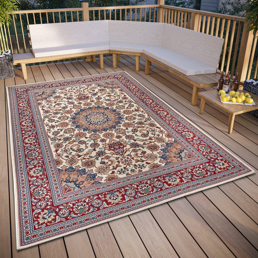 Paco Home Teppich »Brescia Design, auf rechteckig, In- orientalisches Flachgewebe, Rechnung geeignet BAUR 471«, Outdoor und | modernes
