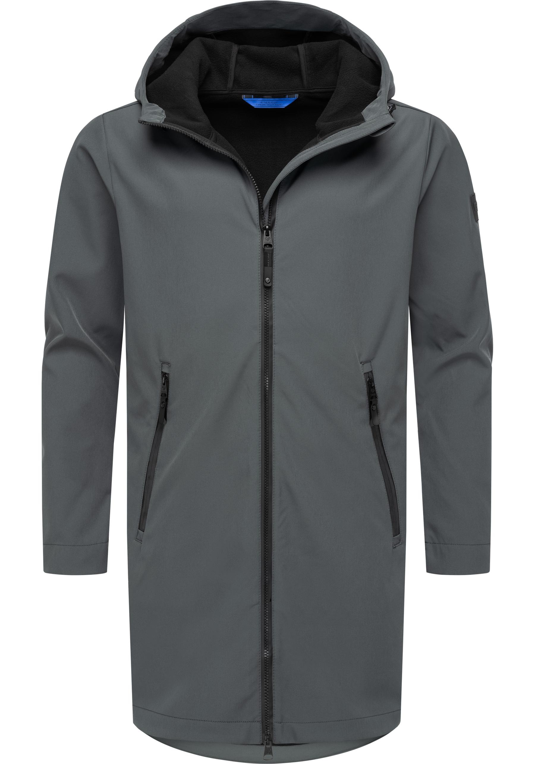 Ragwear Softshellparka »Shellwie Long«, mit Kapuze, Wasserdichter Herren Softshellmantel mit Kapuze
