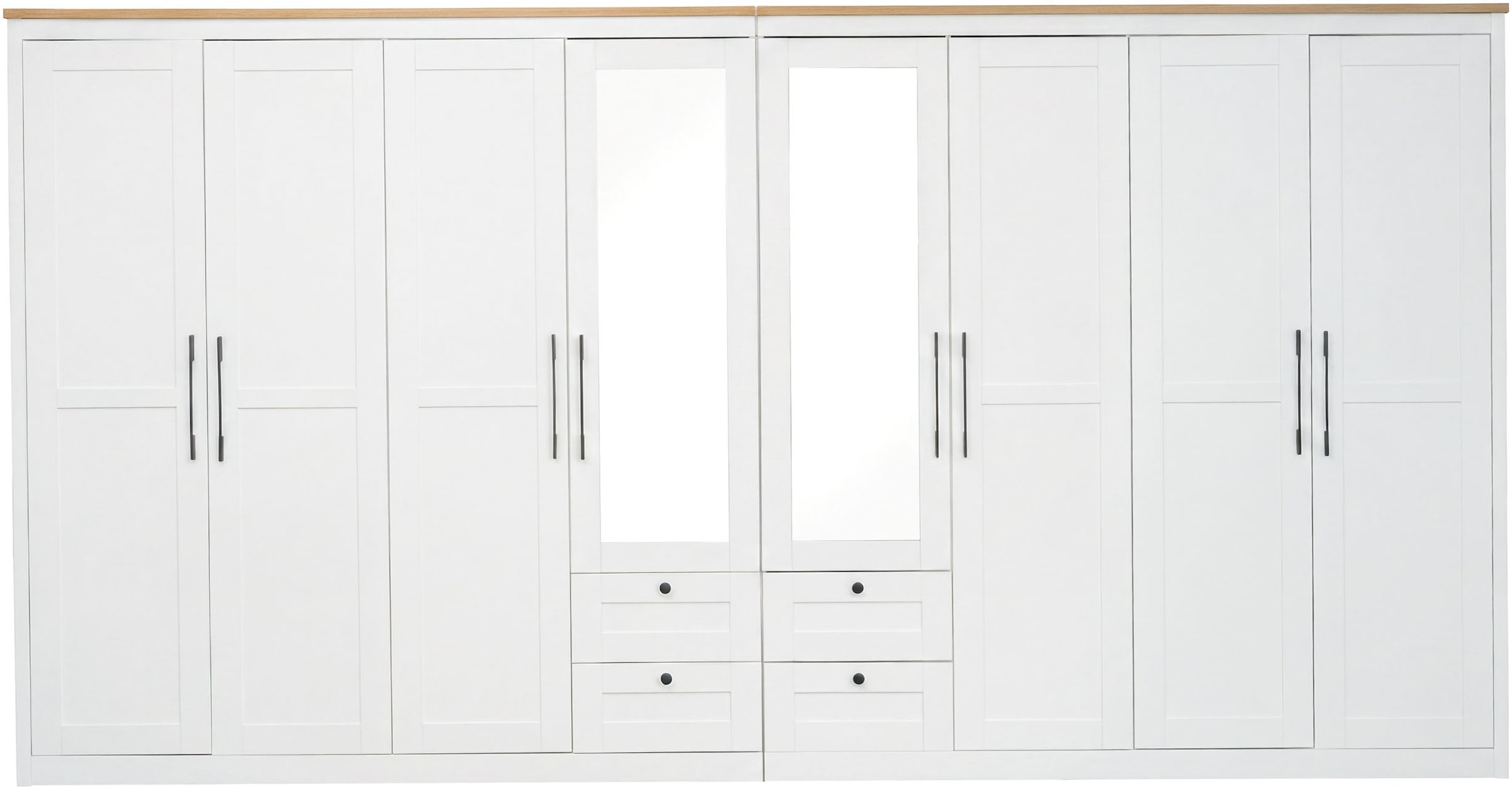 OTTO home Kleiderschrank »Büsum Schlafzimmer Schrank mit 8 Türen und Spiegel« Schlafzimmerschrank Landhaus Design Garderobe Schrank Bestseller