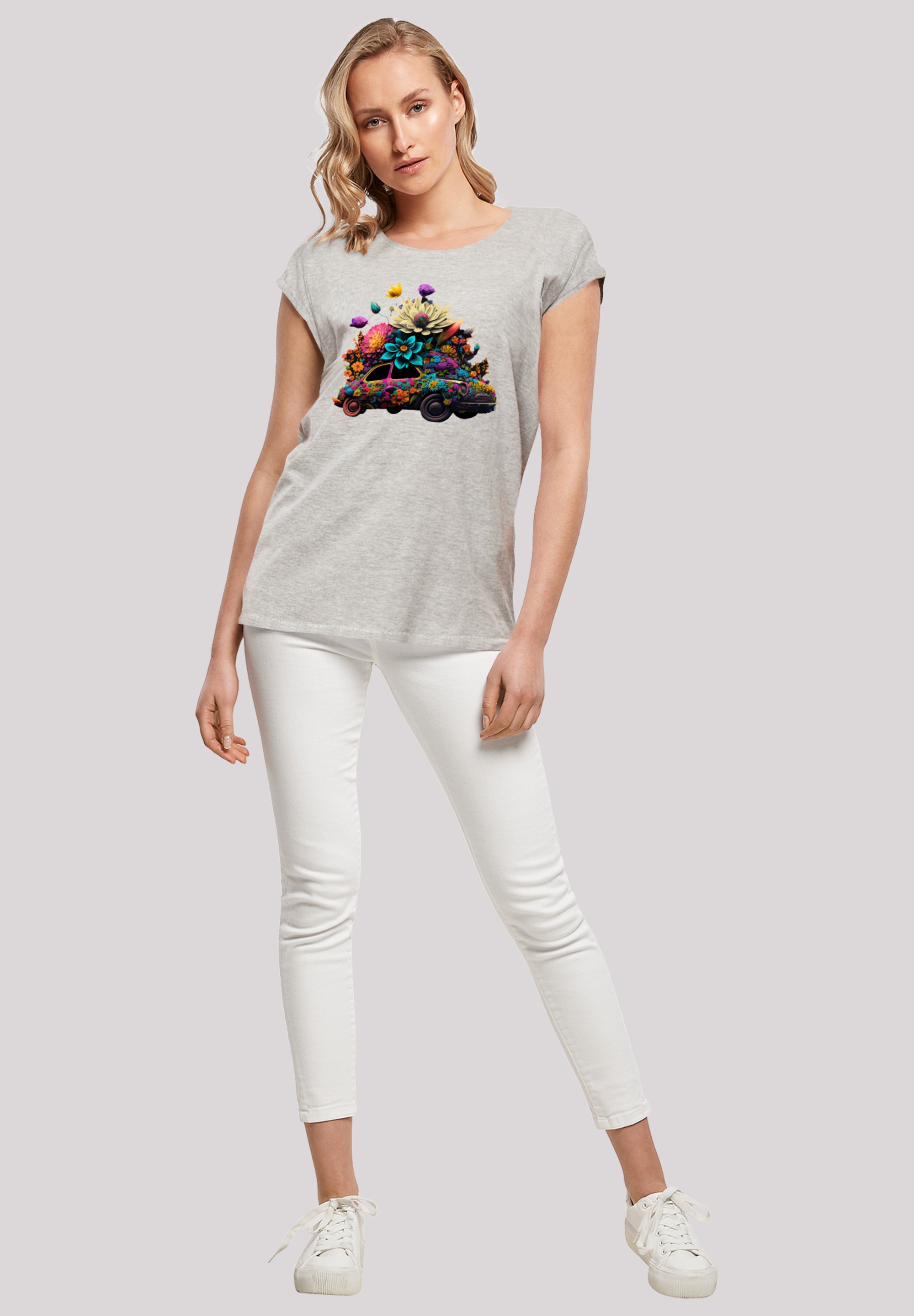 F4NT4STIC T-Shirt »Blumen Auto Tee«, Print