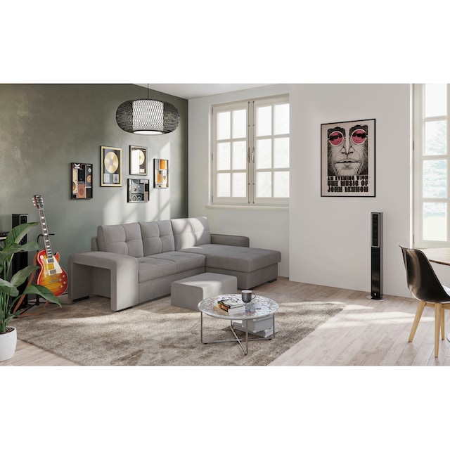 COTTA Ecksofa »Mattina«, L-Form, inkl. Hocker, wahlweise mit Bettfunktion  und Bettkasten | BAUR