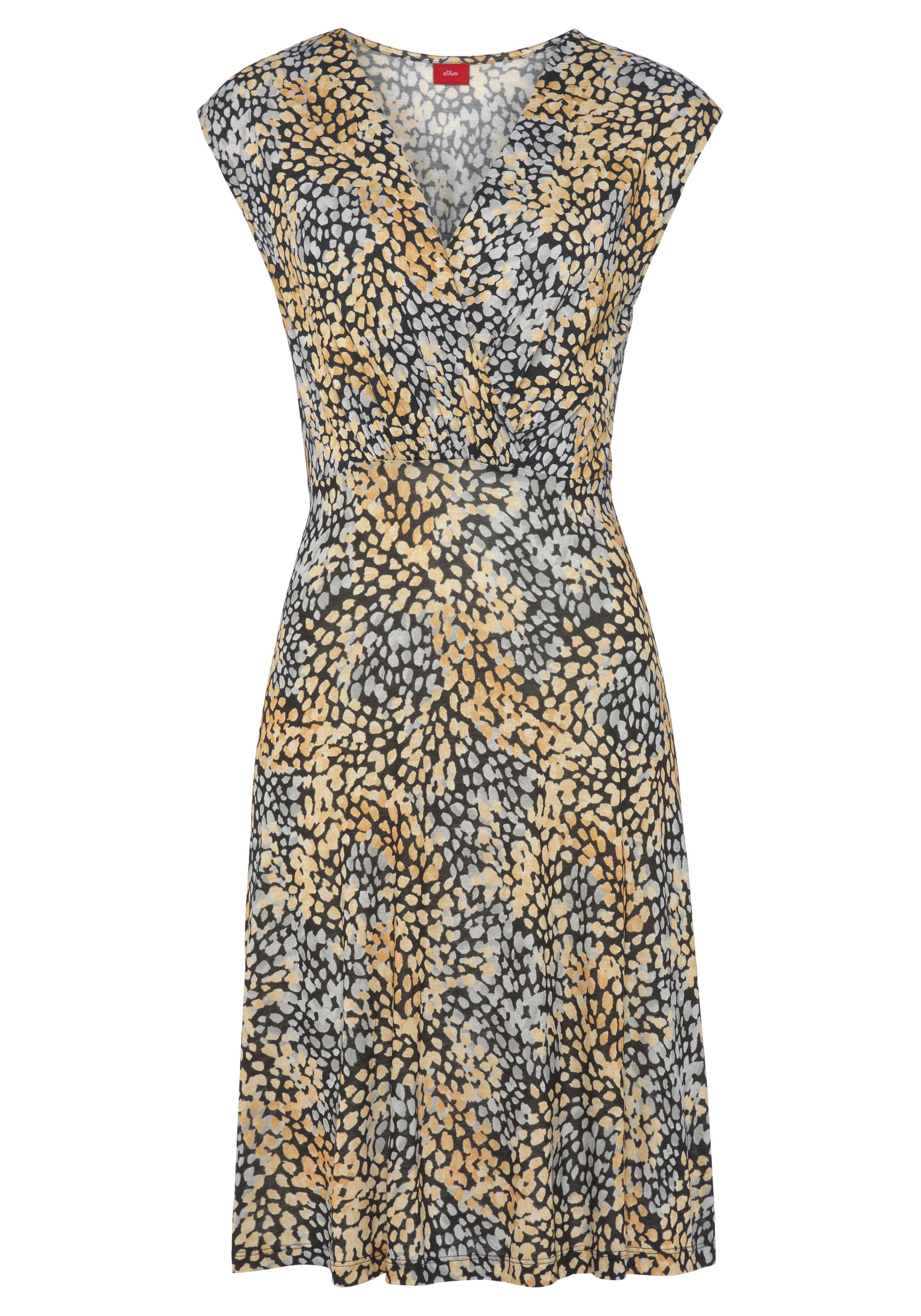 s.Oliver Jerseykleid, mit Alloverdruck und V-Ausschnitt, Sommerkleid in Wic günstig online kaufen