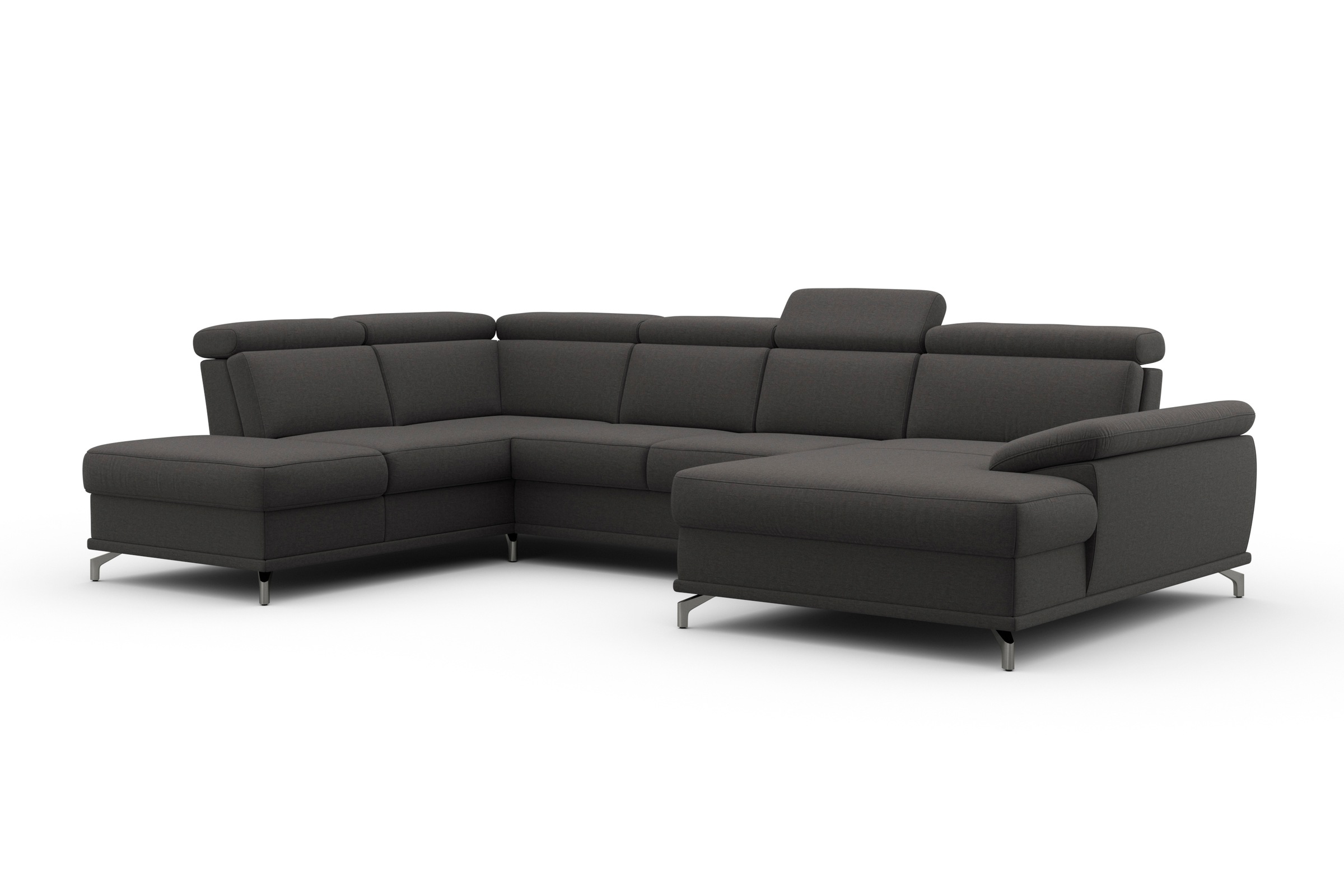 sit&more Wohnlandschaft »Cabrio U-Form, mit Sitztiefenverstellung, Arm- und Kopfteilverstellung«, 3 Nierenkissen, Federkern, optional Bettfunktion und Stauraum