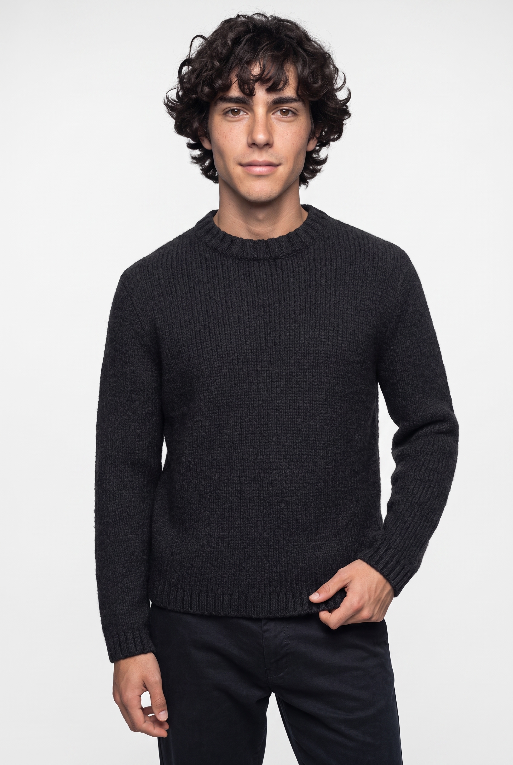 Jack & Jones Rundhalspullover "JORSALAMANCO KNIT CREW NECK" Materialmix, regular fit