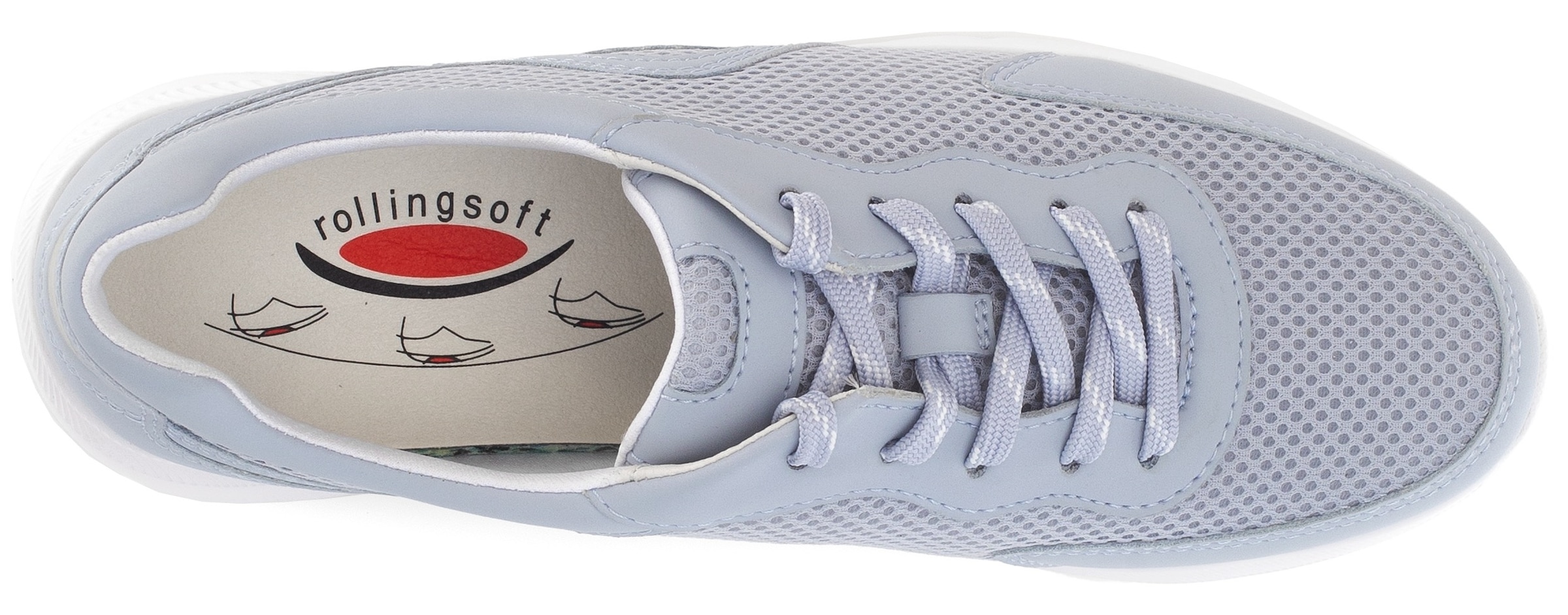 Gabor Rollingsoft Keilsneaker, Freizeitschuh, Halbschuh, Schnürschuh mit Wechselfußbett