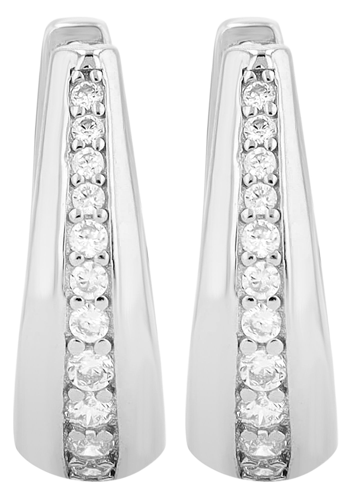 Adelia´s Klappcreolen »Ohrringe – Klappcreole aus 925 Silber mit Zirkonia« Schöne Geschenkidee zum Muttertag