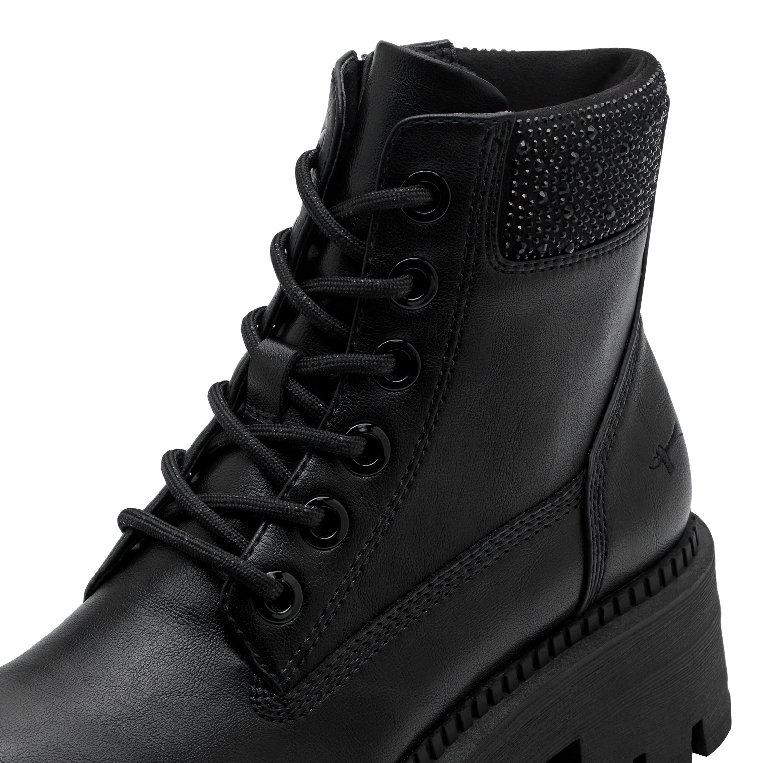 Thumbnail - Tamaris Schnürboots, Blockabsatz, Schnürstiefelette mit glänzenden Strasssteinen besetzt