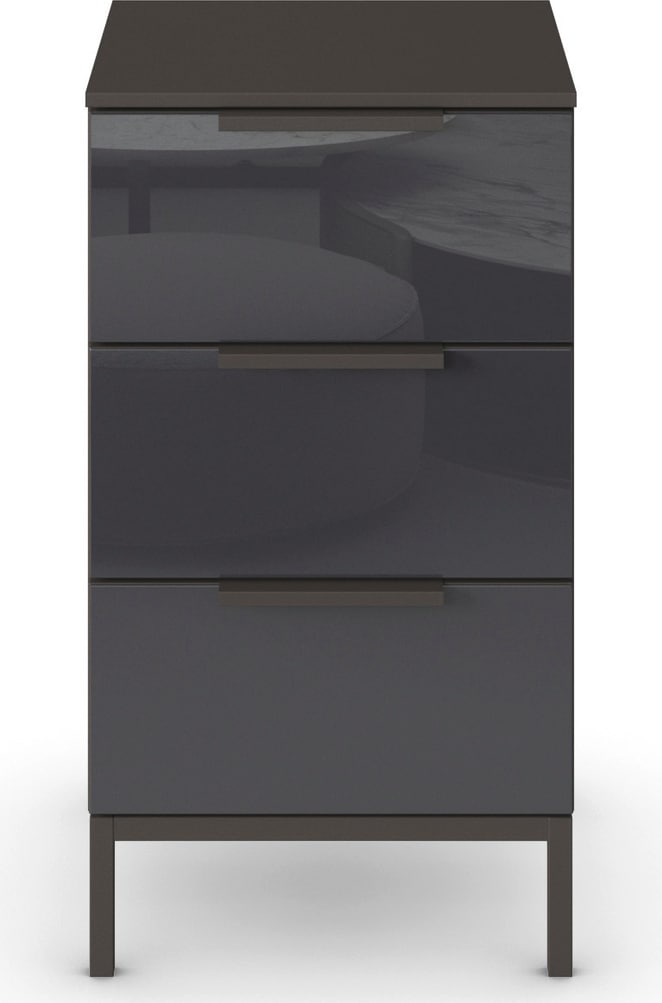 rauch Nachtkommode "Flipp", mit 3 Schubladen und Soft-Close-Funktion sowie Glasfront