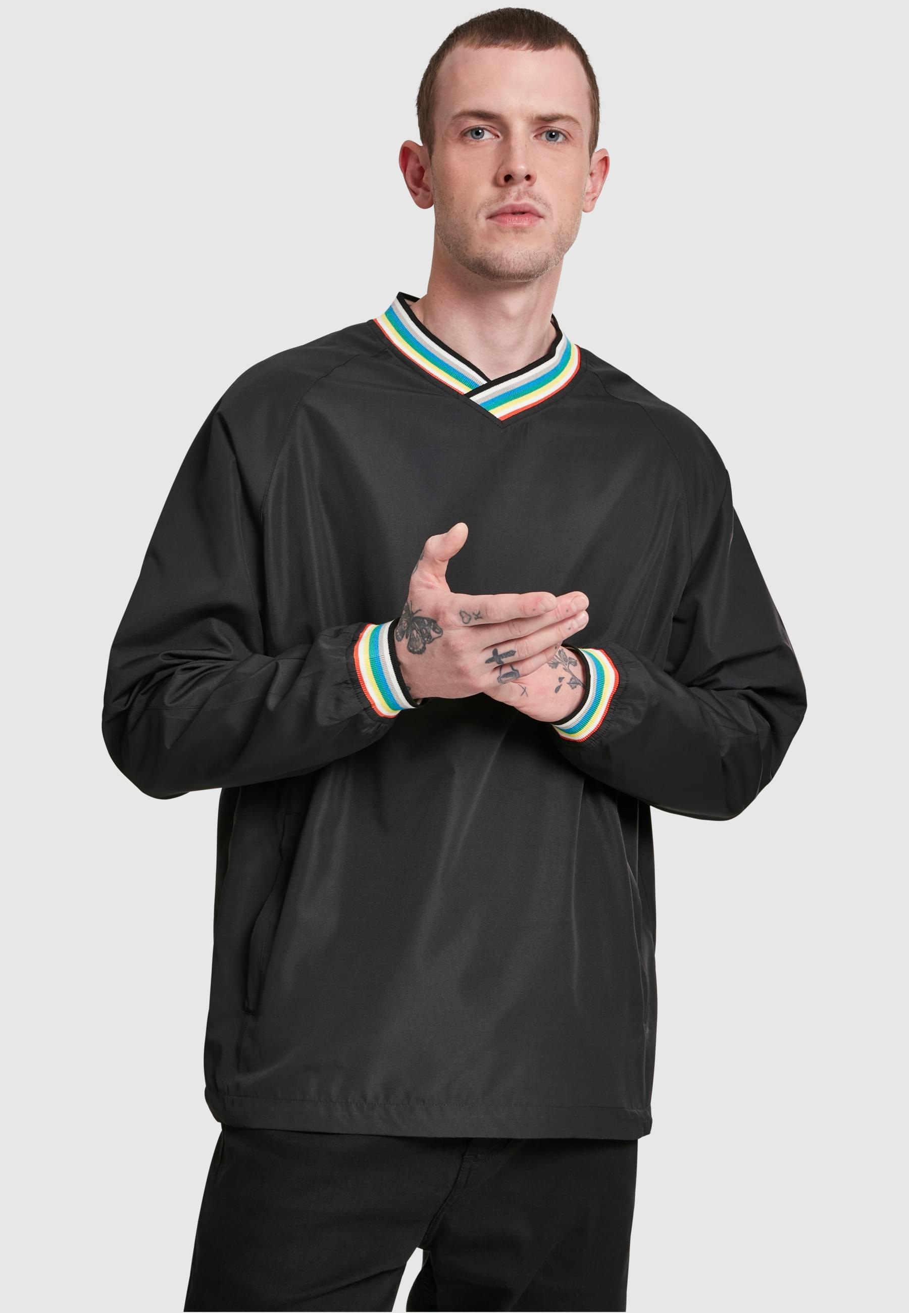URBAN CLASSICS Rundhalspullover »Urban Classics Herren Warm Up Pull Over«, (1 tlg.)