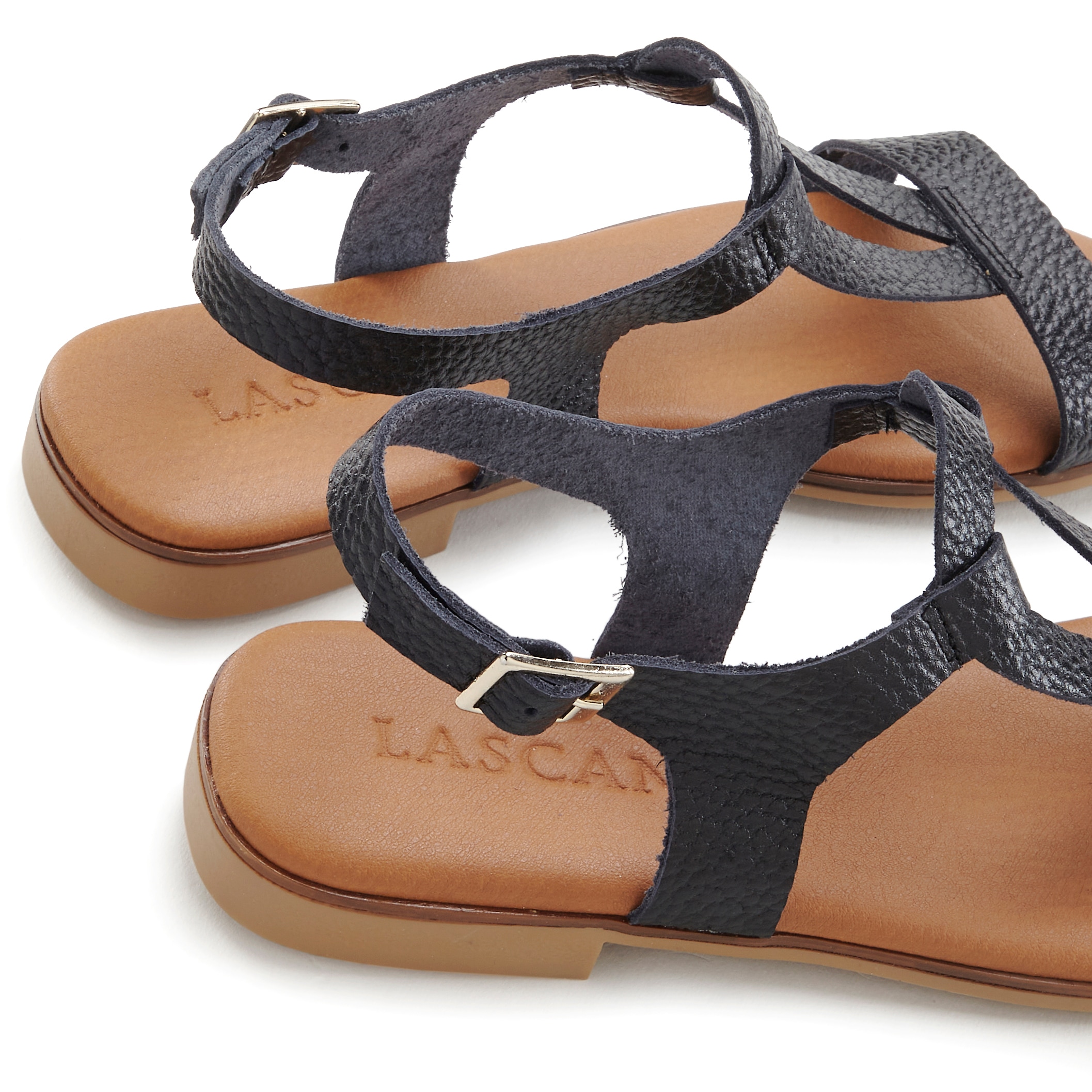 LASCANA Sandale »Sommerschuh«, Sandalette, Sommerschuh aus hochwertigem Leder im Metallic-Look
