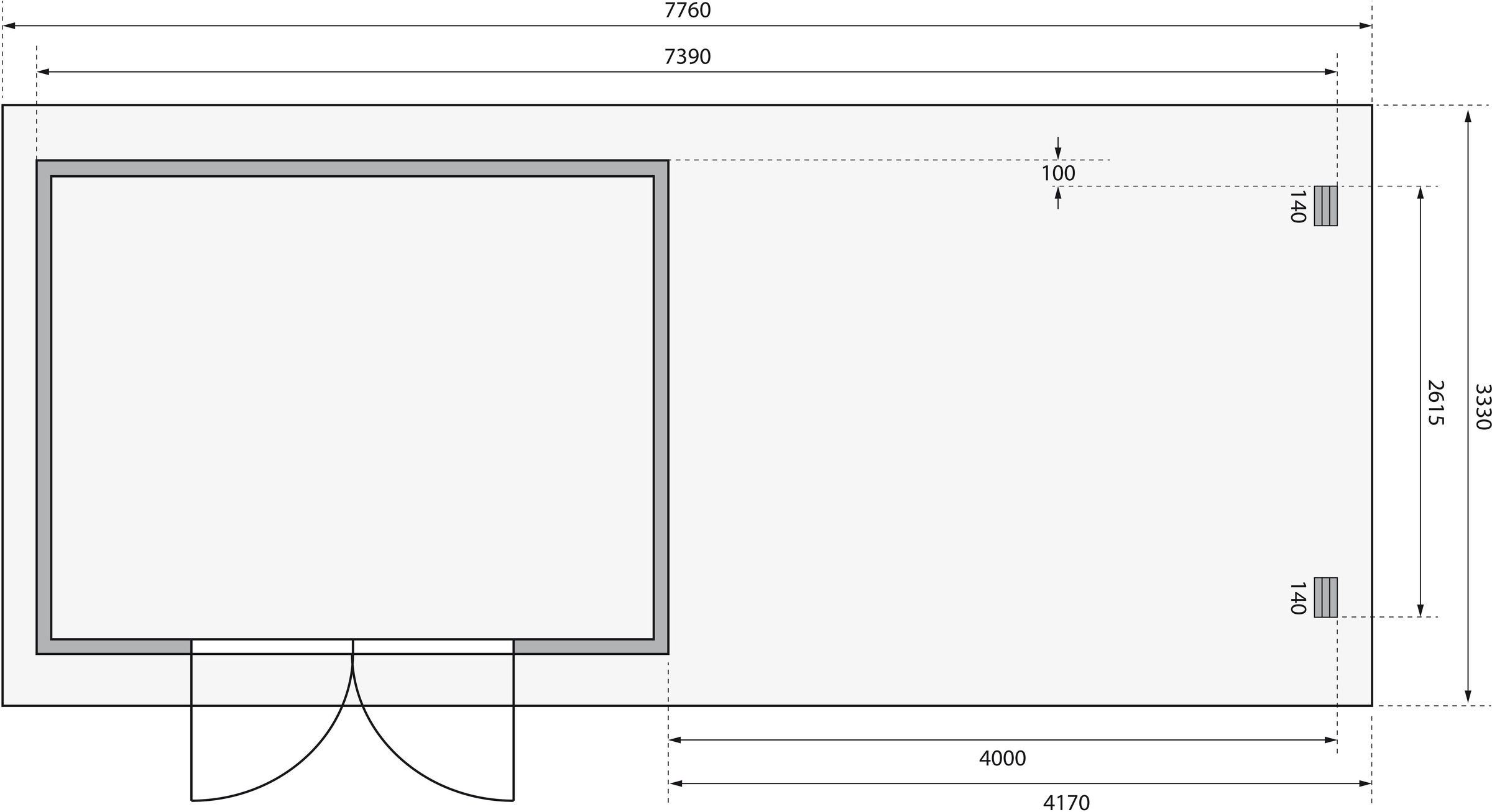 Karibu Gartenhaus »Trittau 4« aus hochwertiger nordischer Fichte