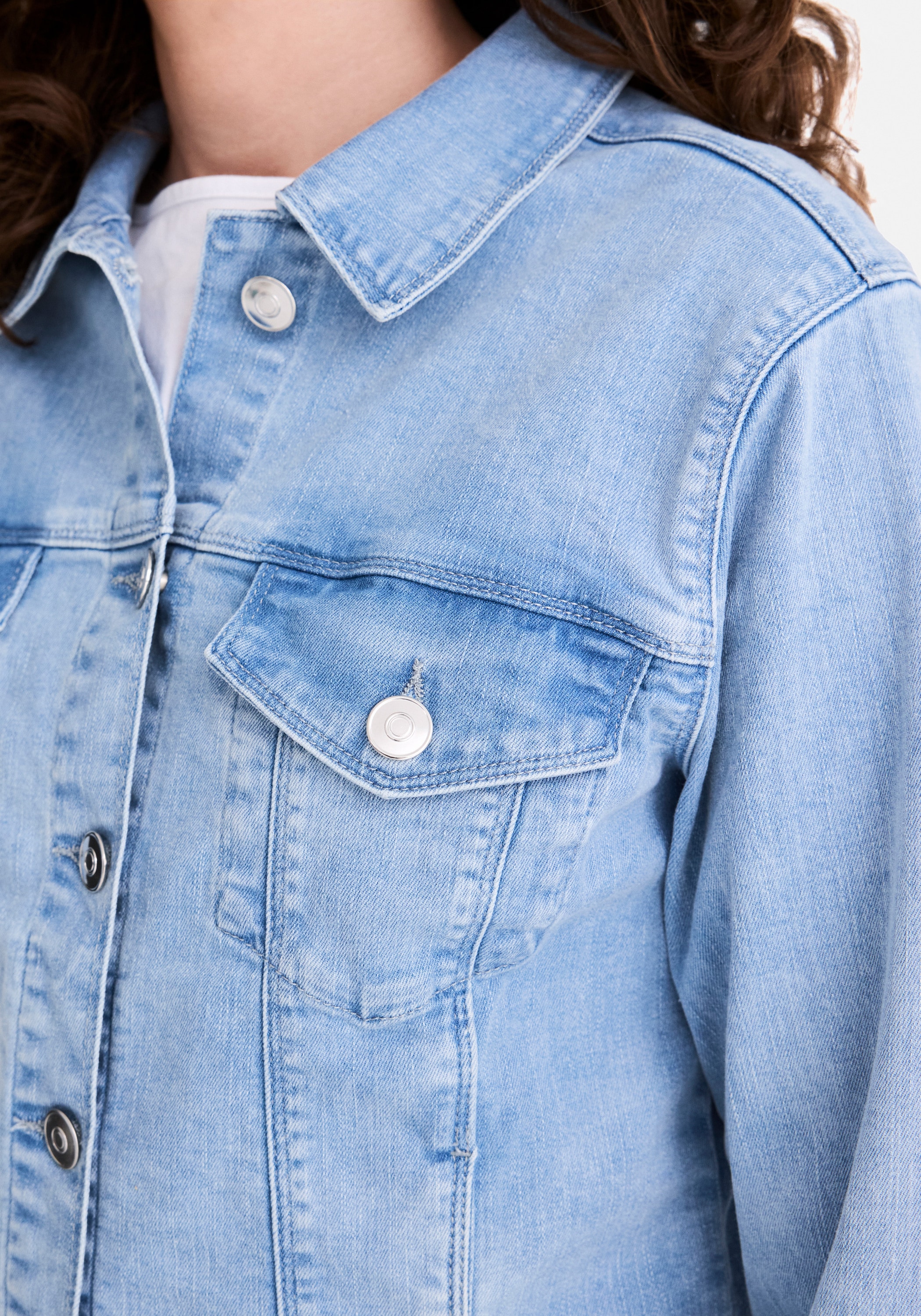 STOOKER WOMEN Jeansjacke »JANINE Jeansjacke« Jeansjacke Figurbetont Casual Clean Wash Baumwollstretch für Damen