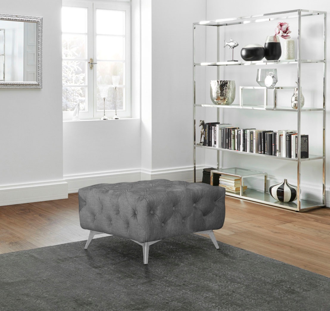 Home affaire Polsterhocker "Glynis" aufwändige Knopfheftung, moderne Cheste günstig online kaufen