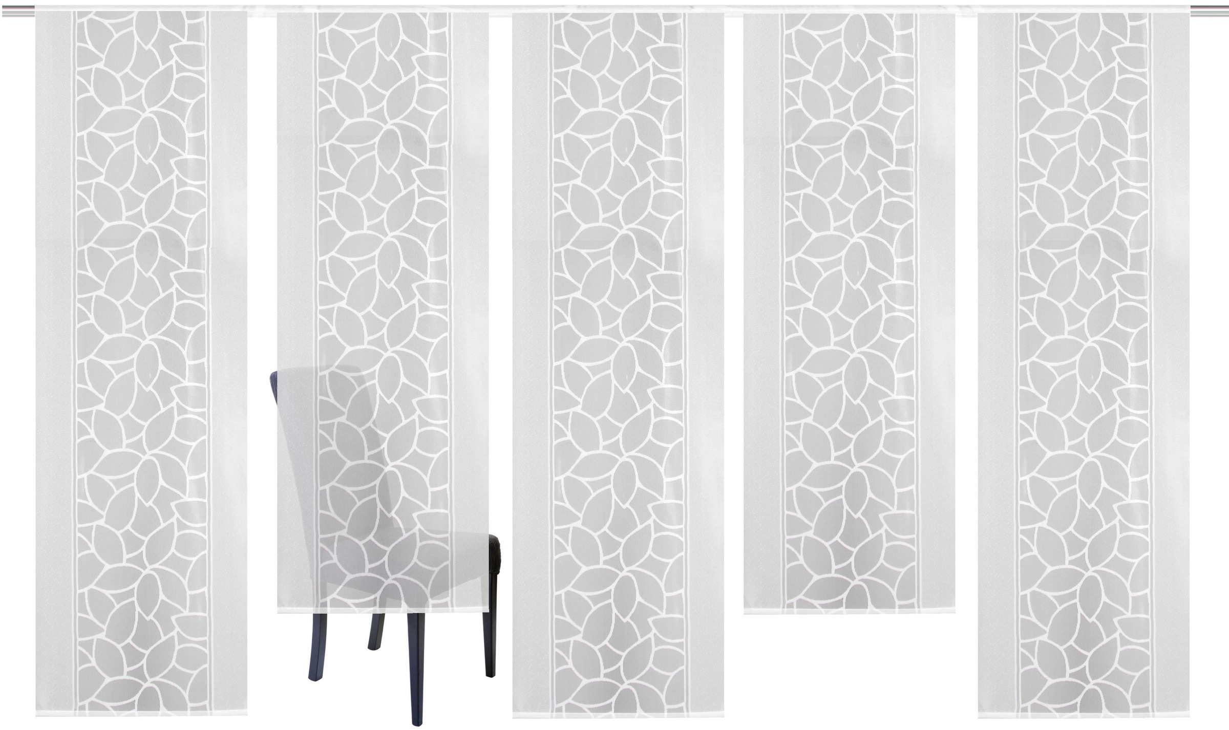 HOME WOHNIDEEN Schiebegardine "JENNA" Klettband 5 Stk. tlg. Schiebevorhang günstig online kaufen