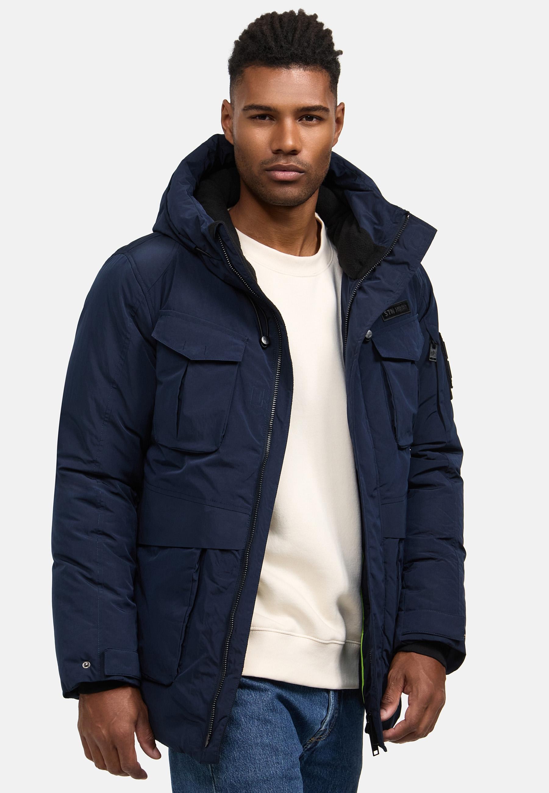 Stone Harbour Winterjacke »Edriik XX«, mit Kapuze, Warm gefütterte kurze Herren Jacke für den Winter