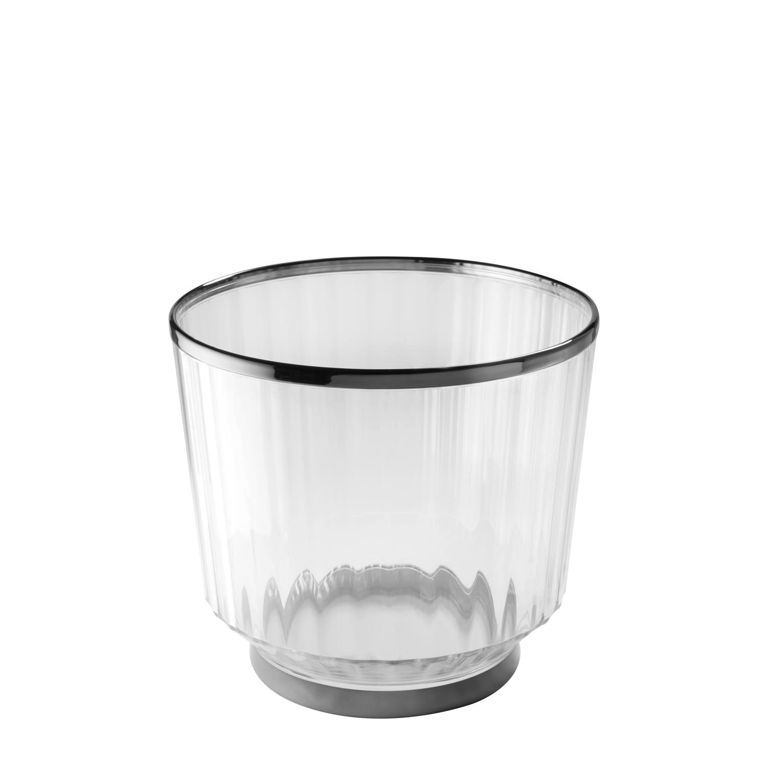 APS Wein- und Sektkühler "AUREO, 10 Liter, Getränkekühler im Gunmetal-Look", H:25cm Ø:28cmtransparent, gunmetal, Eiskübel, mit Rand und Bodenring aus