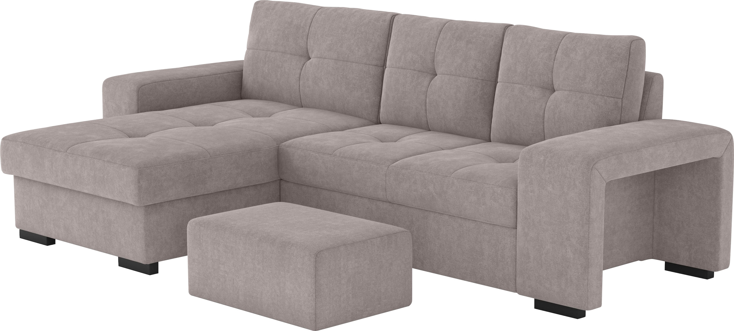 COTTA Ecksofa »Mattina L-Form«, inkl. Hocker, wahlweise mit Bettfunktion und Bettkasten