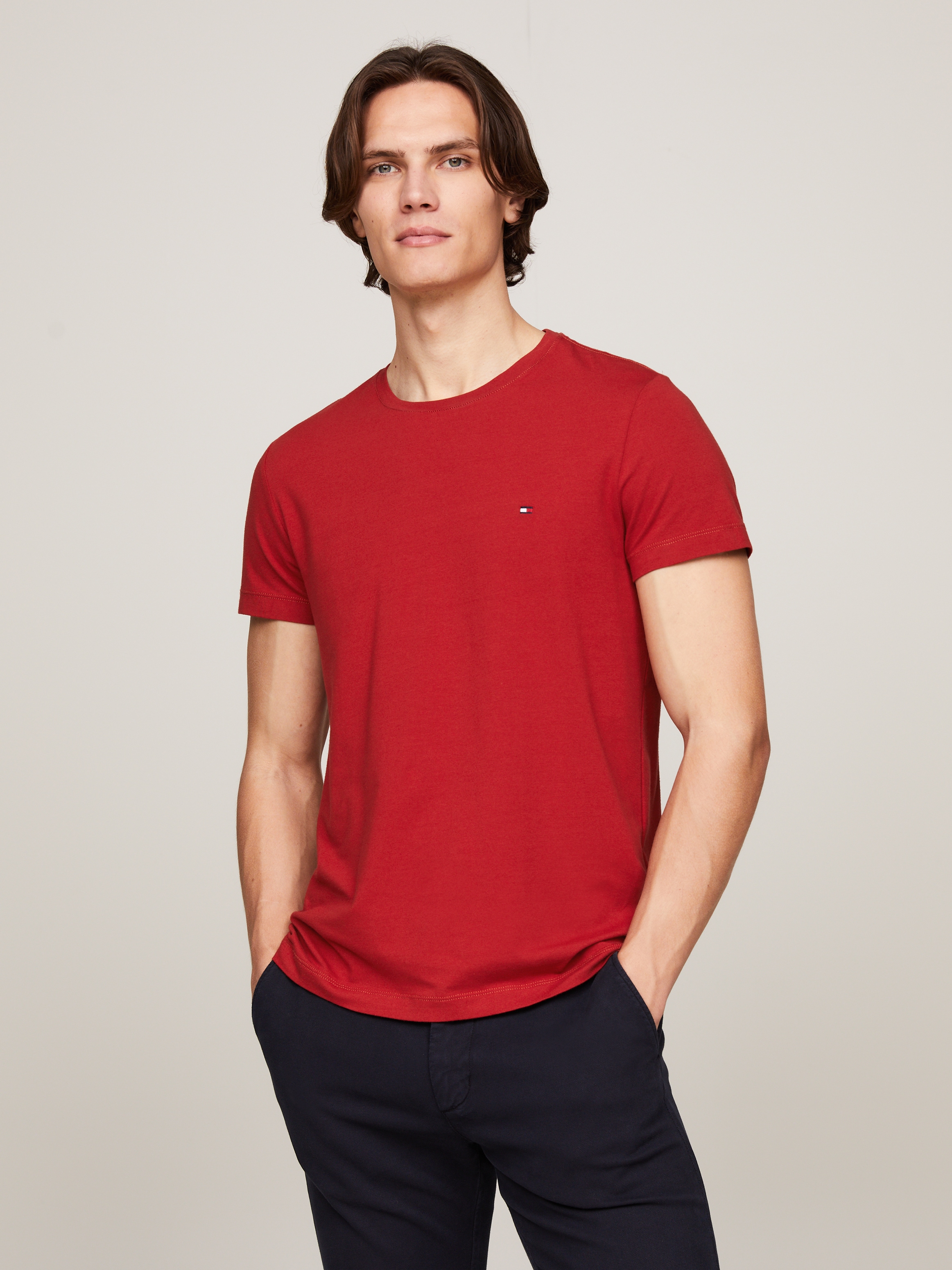 Tommy Hilfiger T-Shirt "STRETCH SLIM FIT TEE", mit Rundhalsausschnitt günstig online kaufen