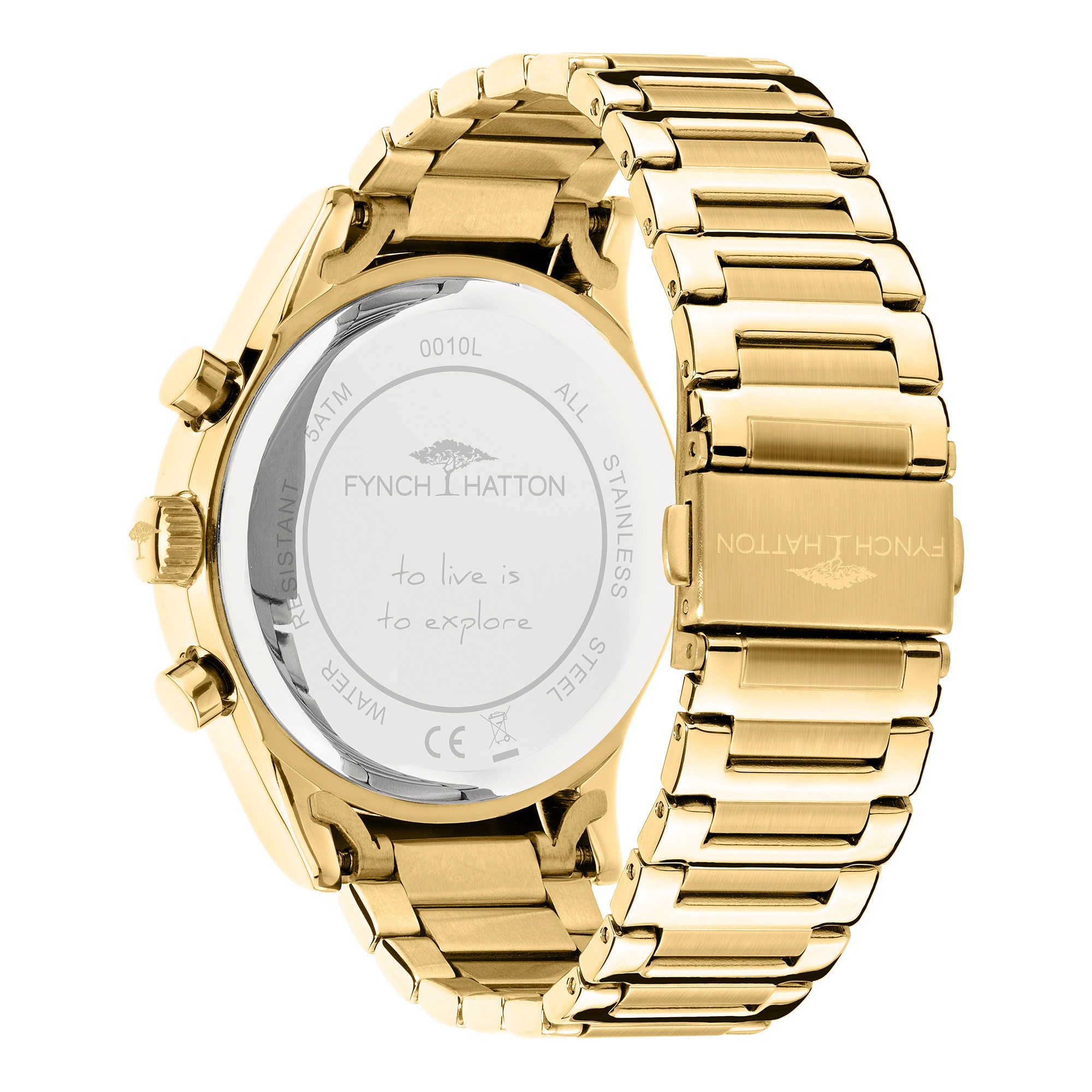 FYNCH-HATTON Chronograph Quarzuhr, Armbanduhr, Damenuhr, Edelstahlarmband, analog