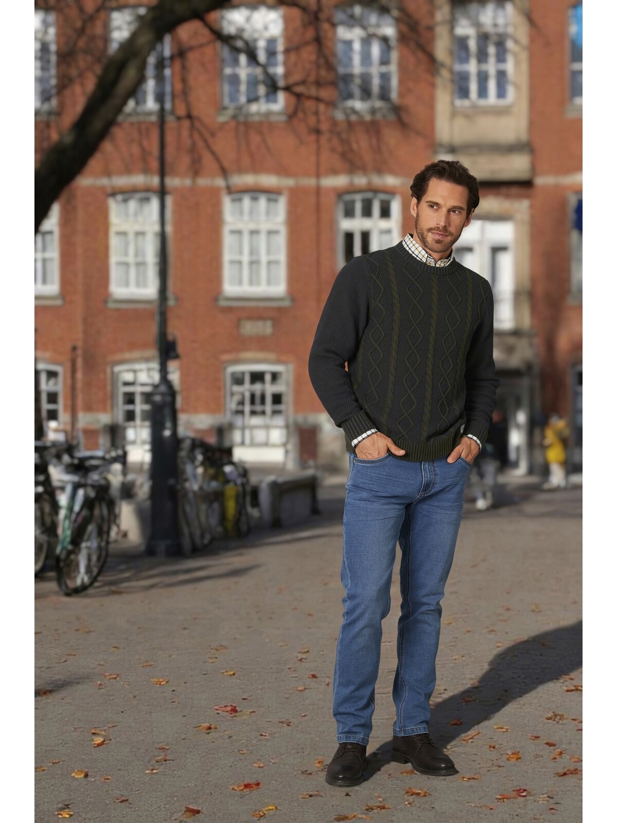 Rundhalspullover BABISTA "Pullover BARLINO", Herren, Gr. S, grün (oliv), Obermaterial: 100% Baumwolle CO., Pullover Rundhalspullover 3