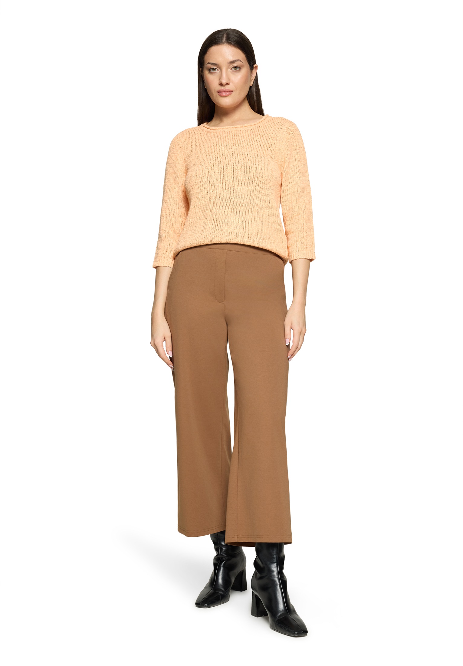 Strickpullover BETTY BARCLAY "Damen mit 3/4 Arm", Damen, Gr. 40, peach, Strick, Obermaterial: 65% Polyacryl, 35% Polyamid, Basic, gerade normal, Rundhals, Pullover Strickpullover 2