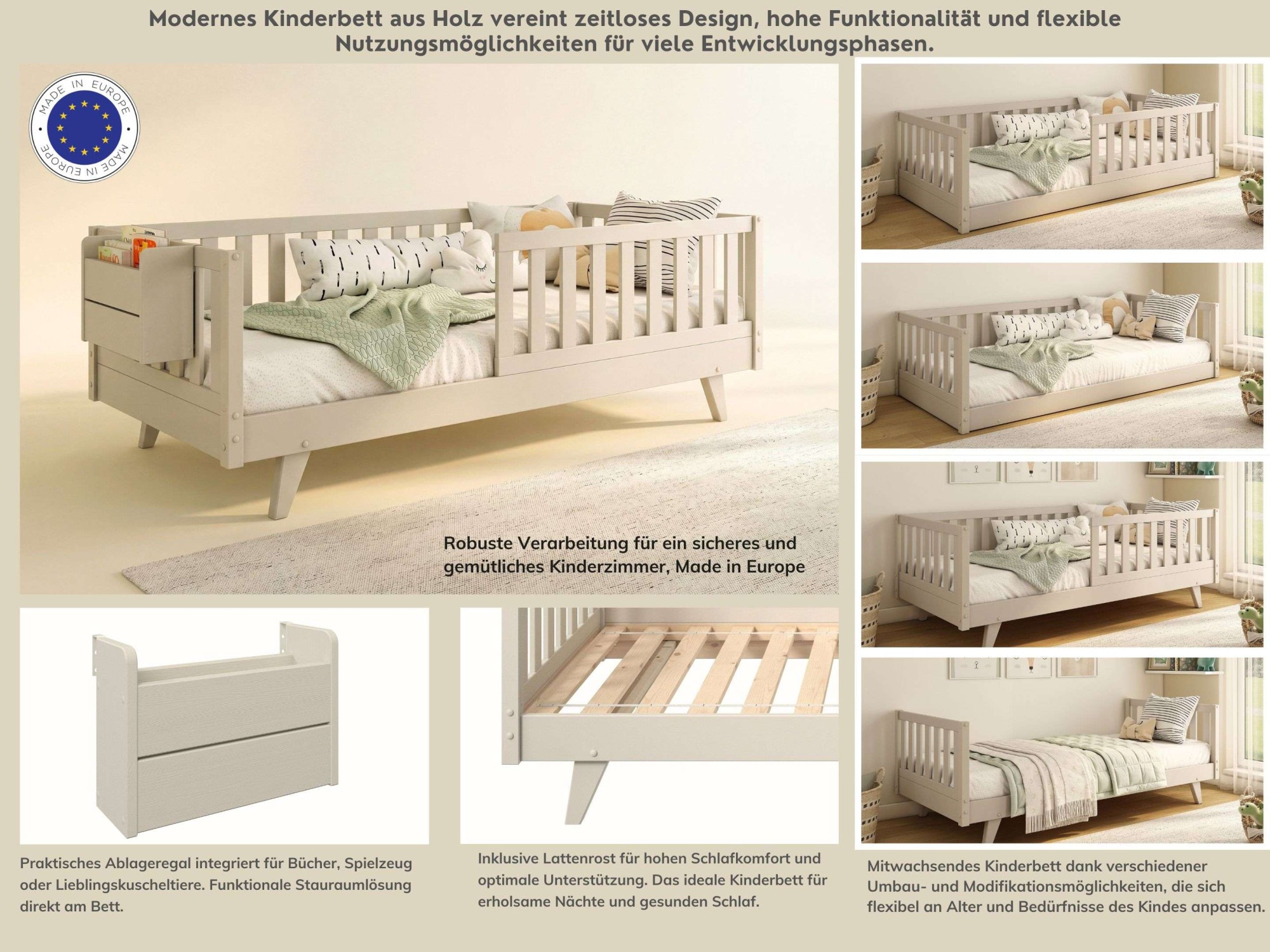 OTTO home Kinderbett »Avelin« aus massiver Kiefer, 90x200, FSC® zertifiziert