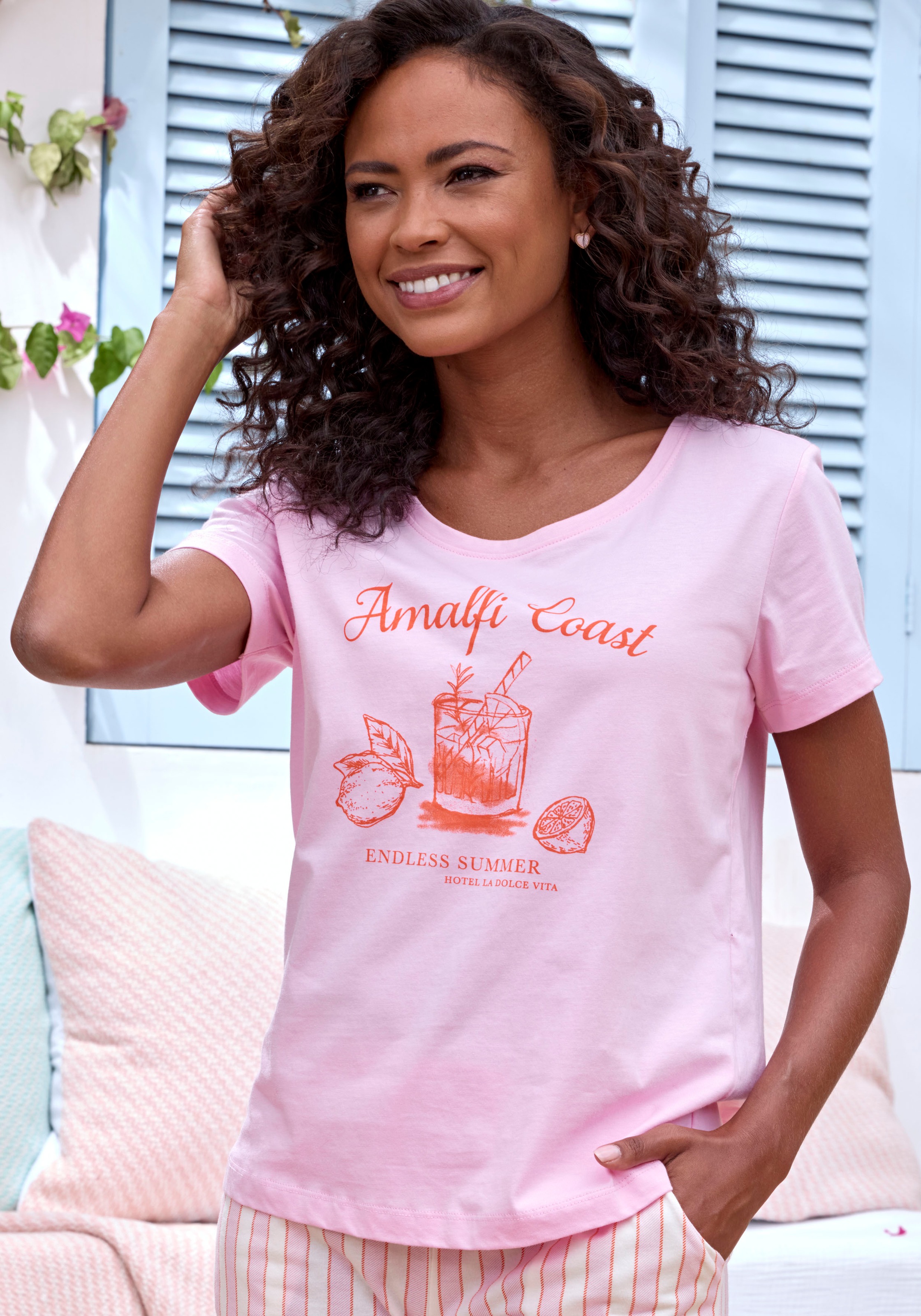 Vivance Dreams Pyjamaoberteil su gražus Frontprint