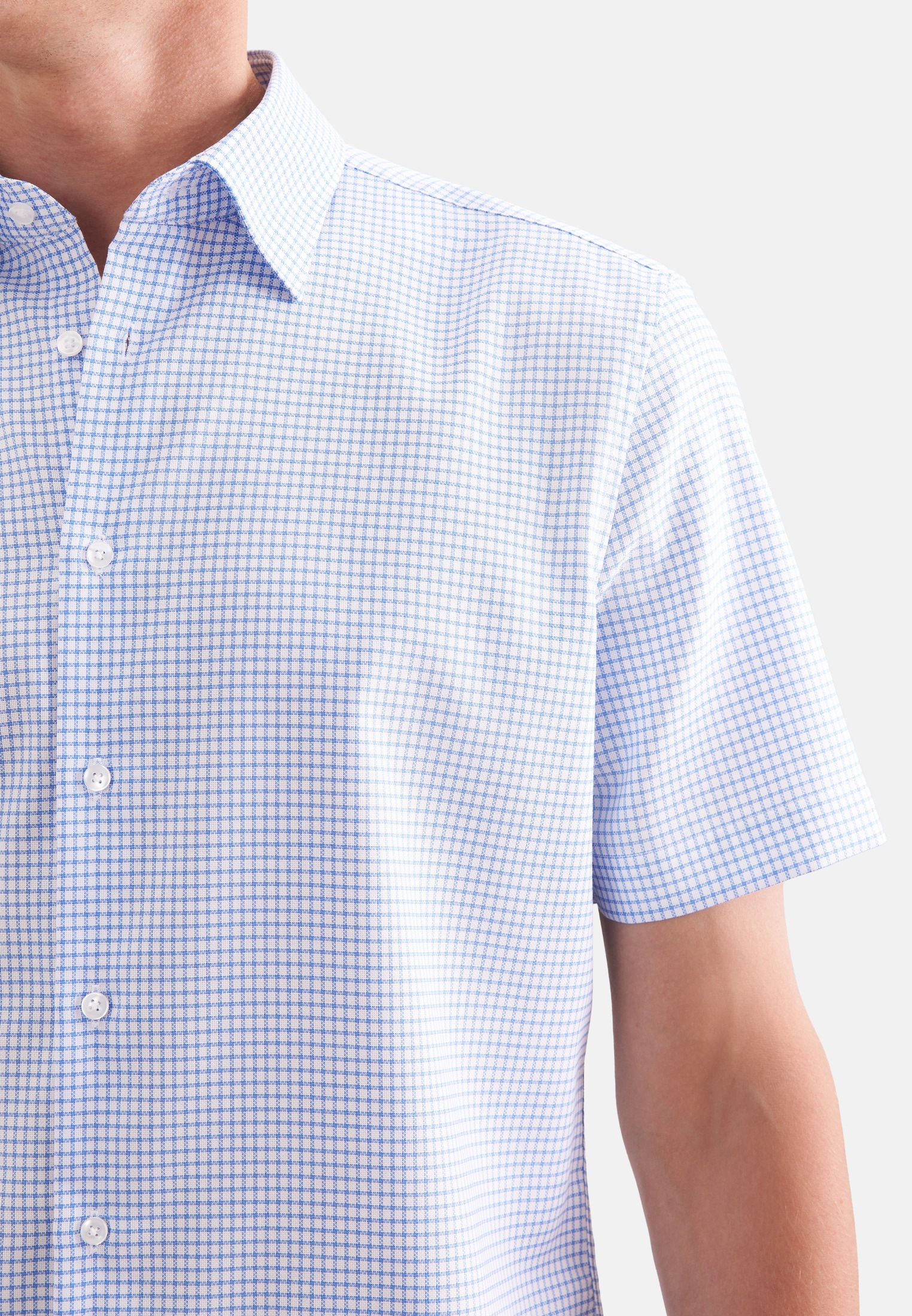 seidensticker Businesshemd »Schwarze Rose« Shaped 1/2 Covered-Button-Down-Kragen Karo