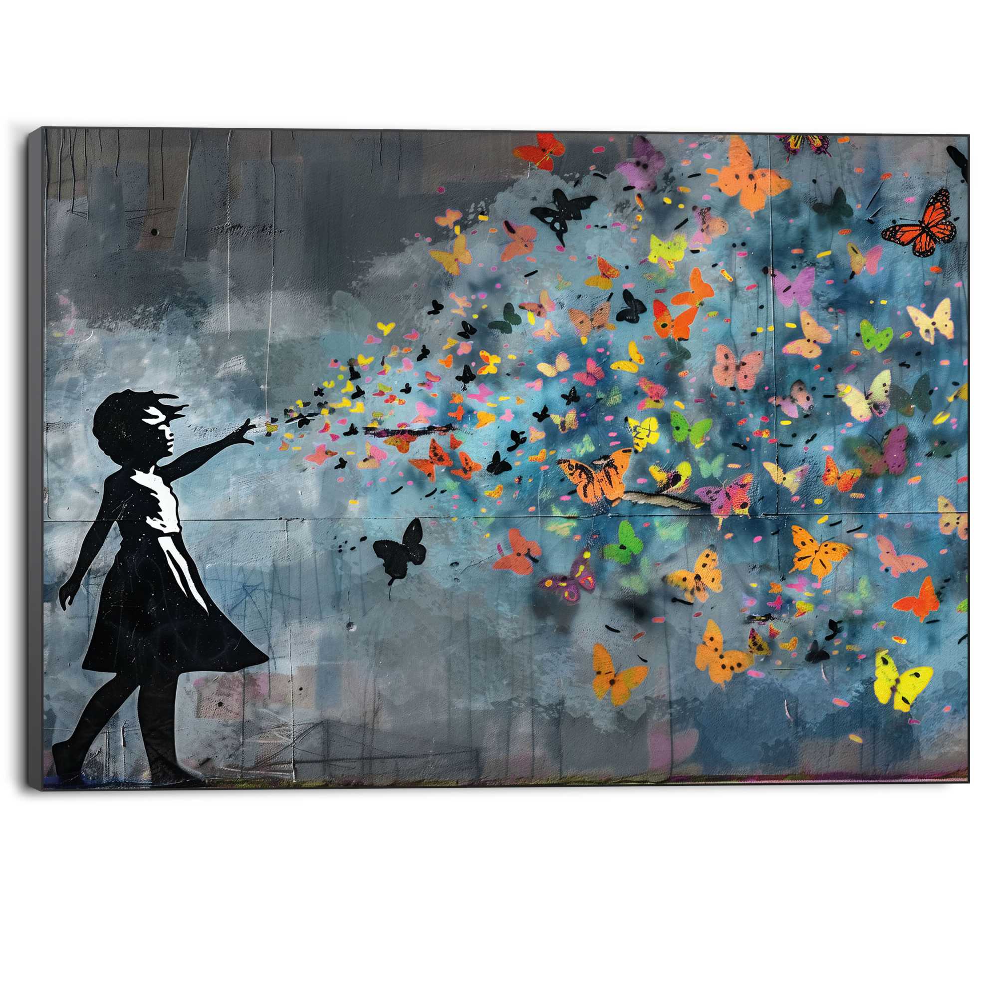 Reinders "Streetart-Schmetterlinge" Hobbyraum - Inspiriert von Banksy - Mehrfarbig - MDF - 140x100 cm