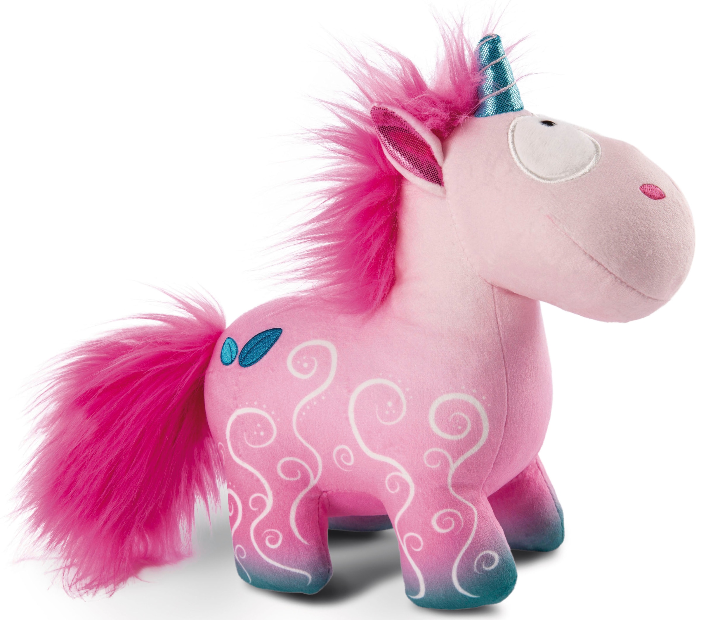 Nici Kuscheltier »Theodor & Friends Einhorn Midnight Floral, 22 cm«, enthält recyceltes Material (Global Recycled Standard)