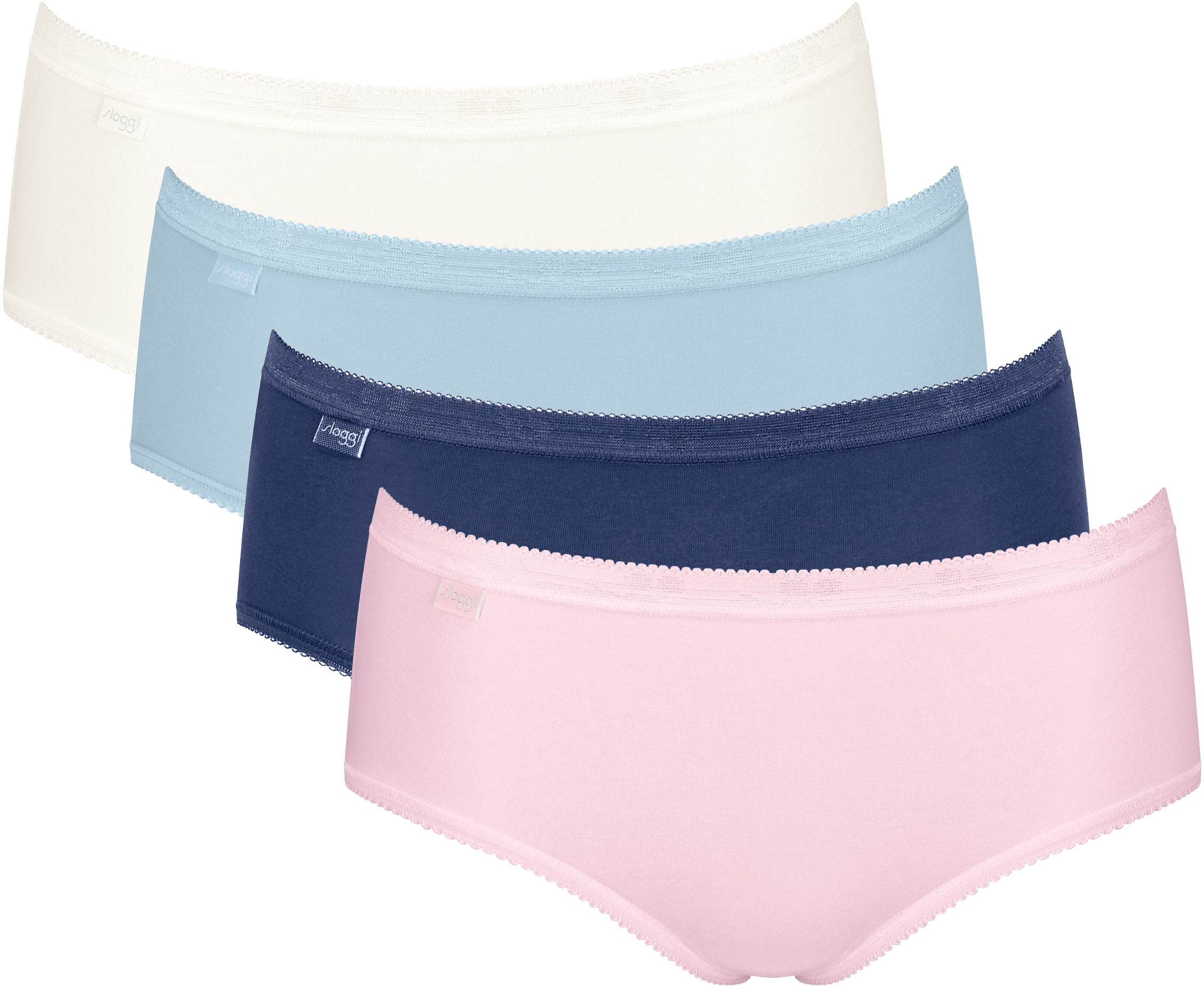 sloggi Midislip "Basic+ Midi" 4er Pack, perfekter Sitz, besonders weiche Nähte, Multipack