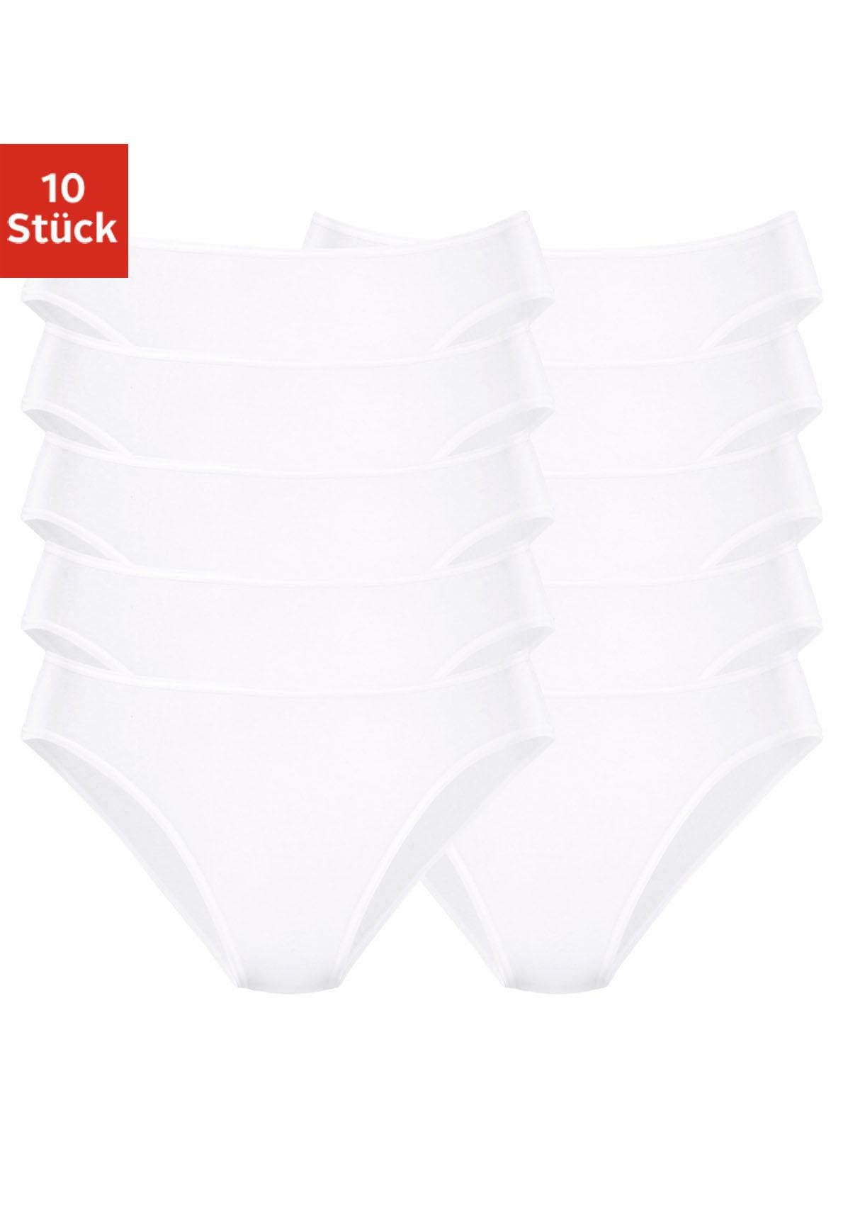 petite fleur Bikinislip, (10er-Pack), aus elastischer Baumwolle