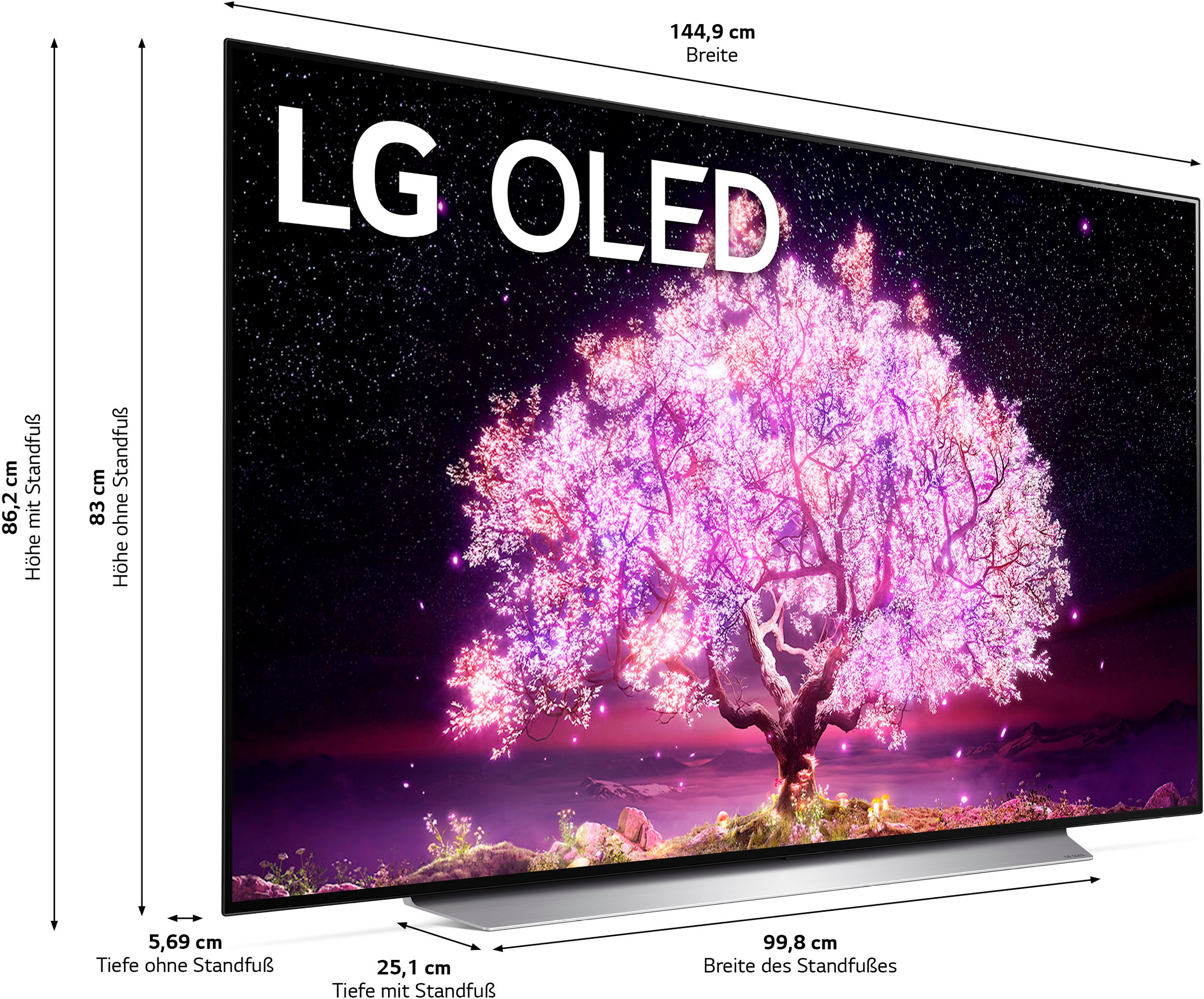 164 4K »OLED65C17LB«, AI-Prozessor,Dolby Gen4 Atmos OLED Zoll, HD, Dolby BAUR LG Ultra ,α9 & OLED-Fernseher Vision cm/65 4K | Smart-TV,