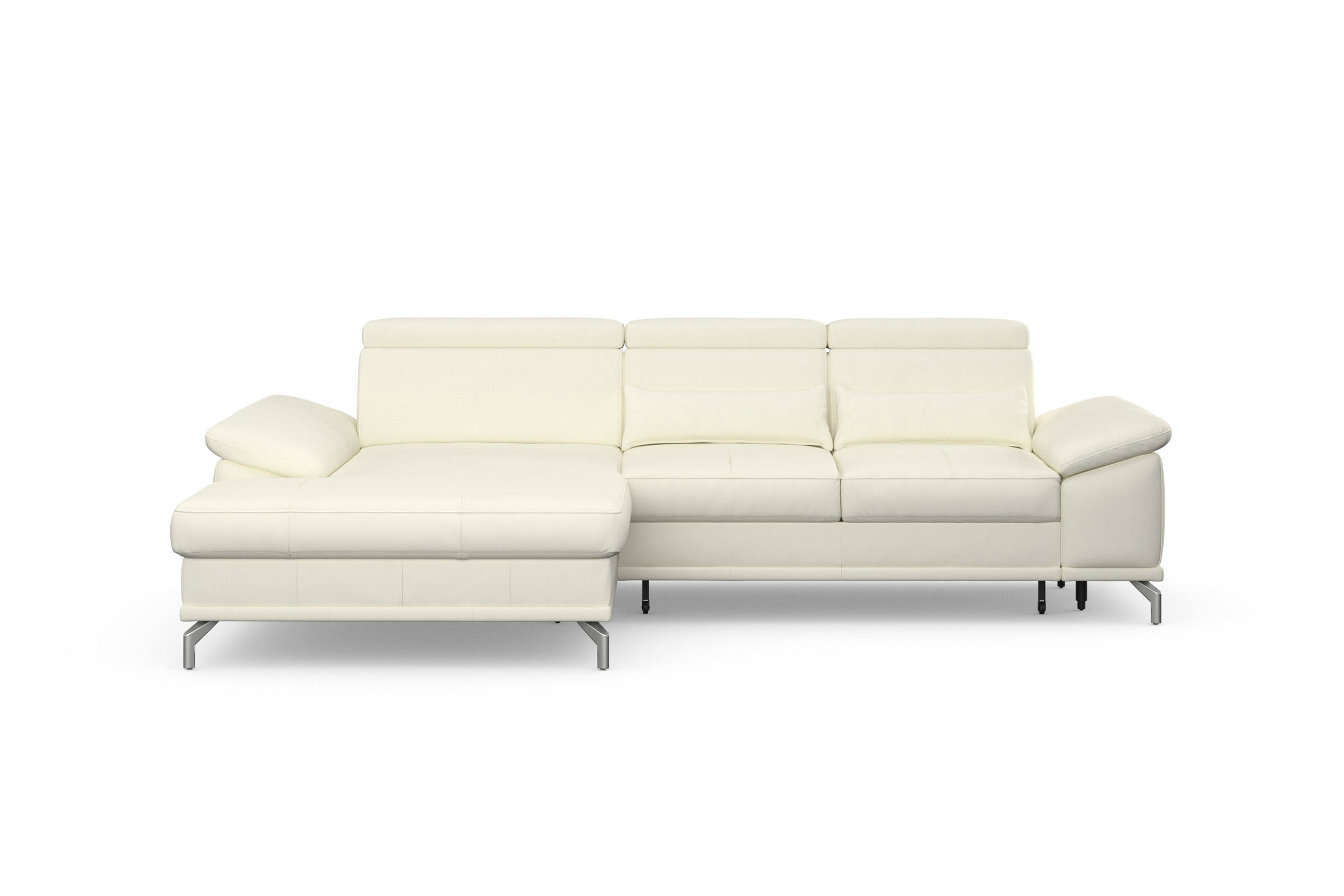 sit&more Ecksofa »Cabrio L-Form, mit Sitztiefenverstellung, Arm- und Kopfteilverstellung«, 2 Nierenkissen, Federkern, optional Bettfunktion und Stauraum