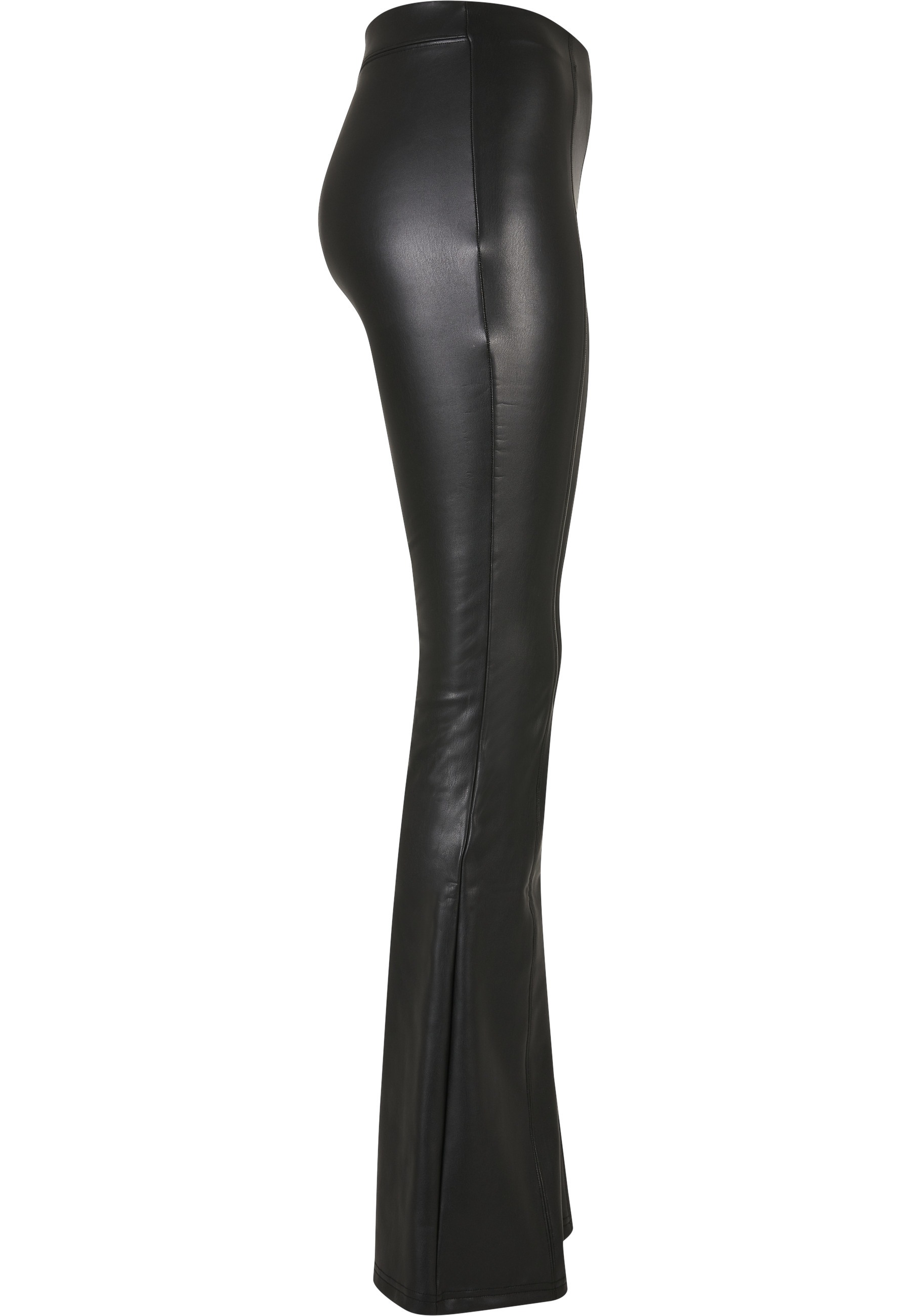 URBAN CLASSICS Stoffhose »Urban Classics Damen Ladies Synthetic Leather Flared Pants«