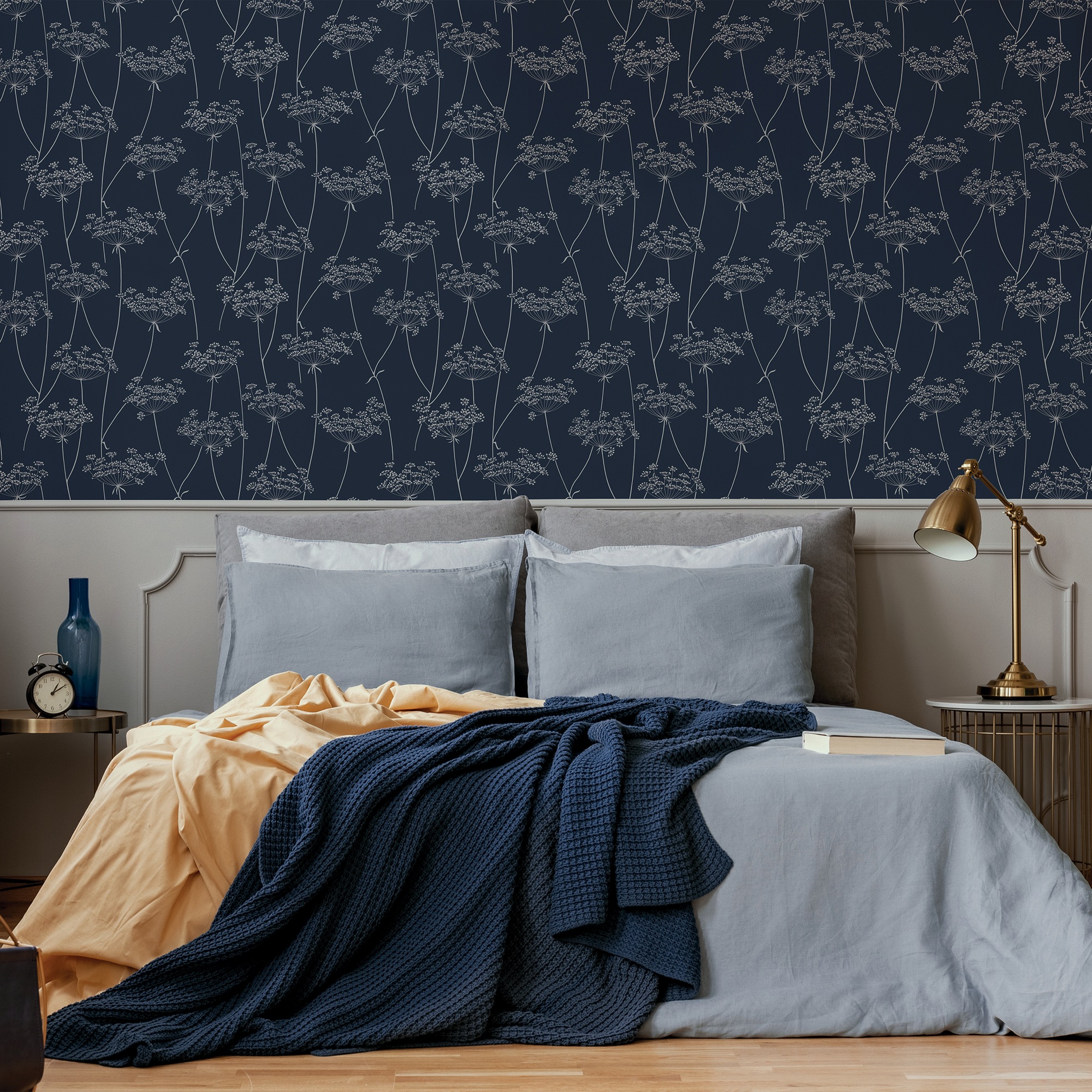Superfresco Easy Vliestapete »Superfresco Easy - Vliestapete Aure Navy 10mx52cm«, botanisch, Superfresco Easy - Vliestapete Aure Navy 10mx52cm